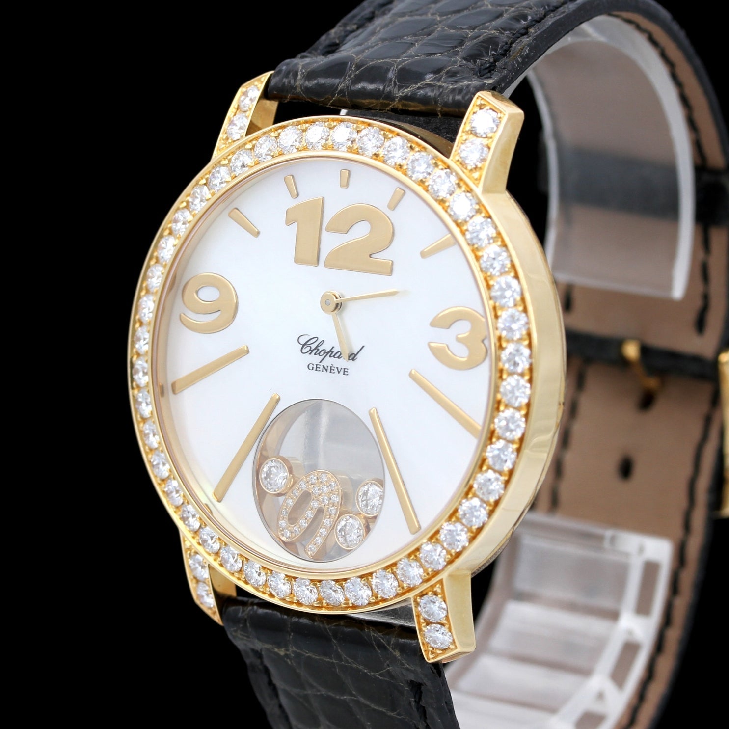 Chopard Happy Diamonds Time, Gelbgold, Perlmutt-Zifferblatt, 207450-0005, B+P - LUXUHRIA