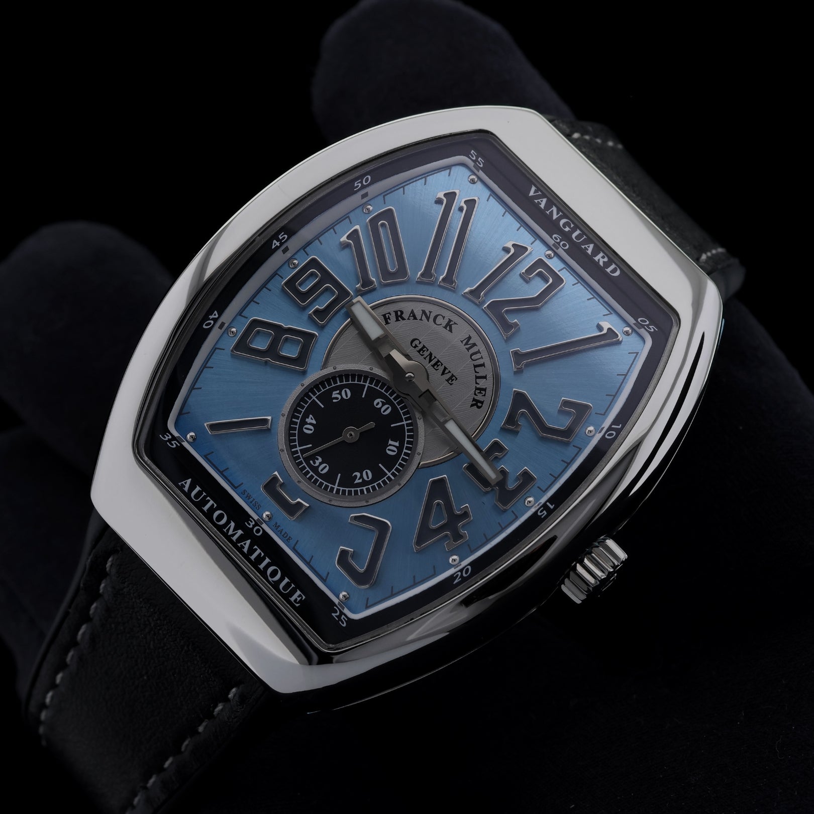 Franck Muller Vanguard, Edelstahl, Ice Blue, Ref. 01T 41V SS6AT AC F0V, 2024 B+P - LUXUHRIA