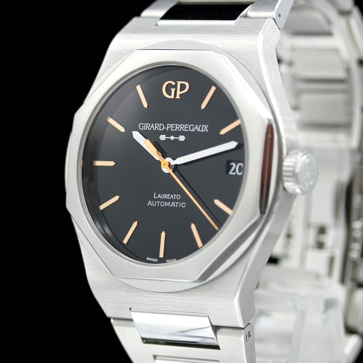 Girard Perregaux Laureato 42 mm, Infinity Limited Edition, ONYX Dial, 1 out of 188, Ref. 81020-11-635-11A, 10-2020\DE, B+P - LUXUHRIA