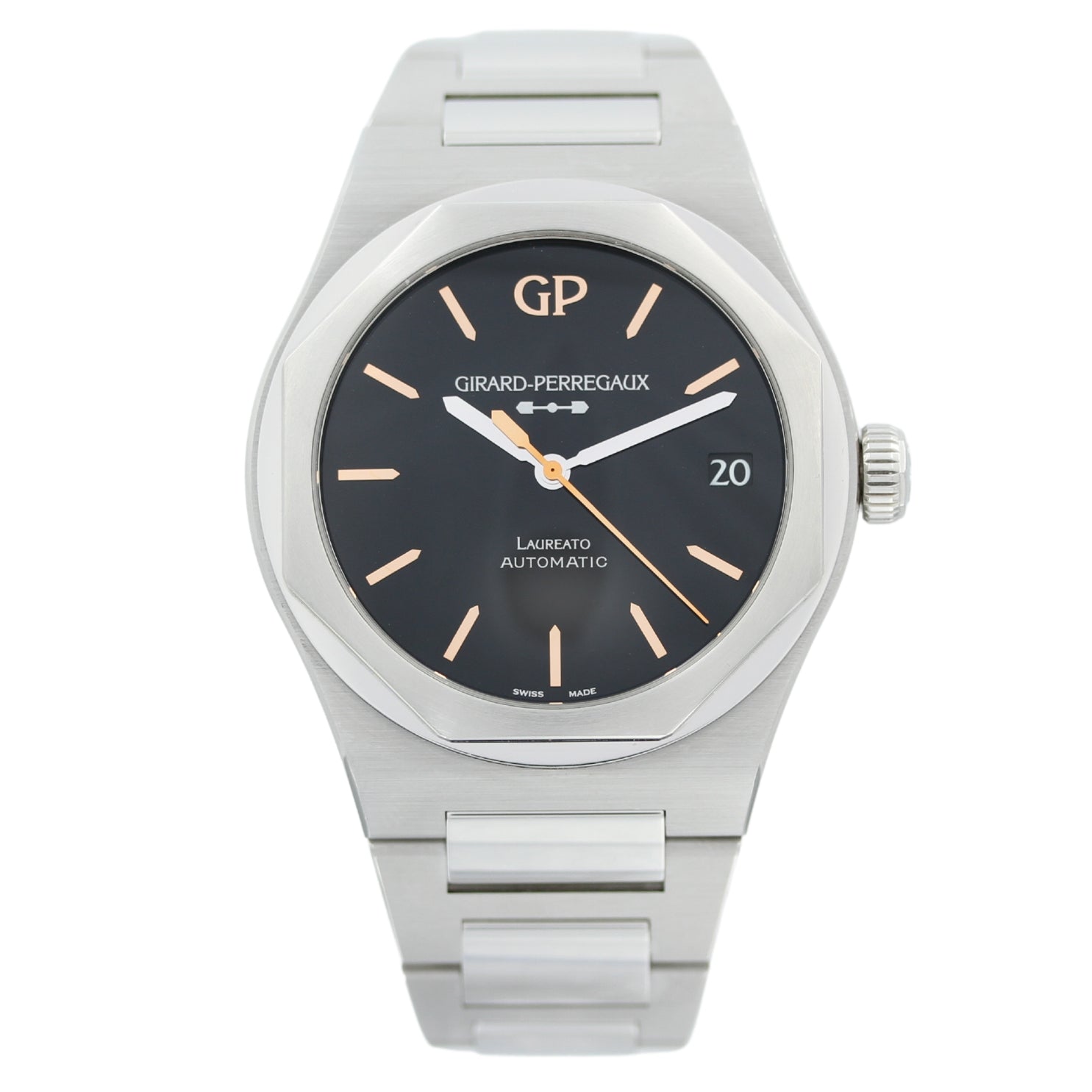 Girard Perregaux Laureato 42 mm, Infinity Limited Edition, ONYX Dial, 1 out of 188, Ref. 81020-11-635-11A, 10-2020\DE, B+P - LUXUHRIA