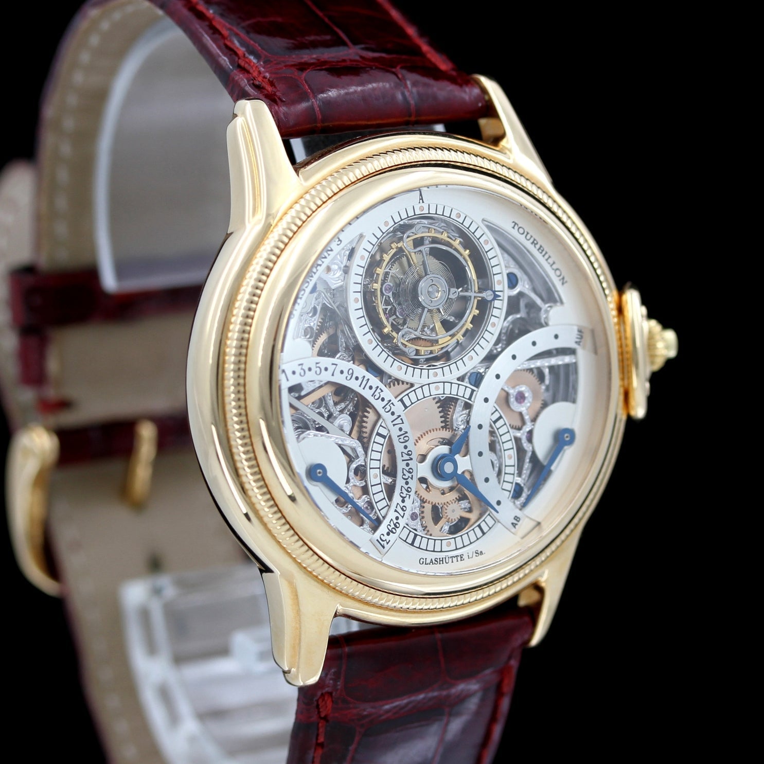 Glashütte Original, Julius Assmann 3 Tourbillon, Limited 25 Pieces, Rarität, Fullset, B+P - LUXUHRIA
