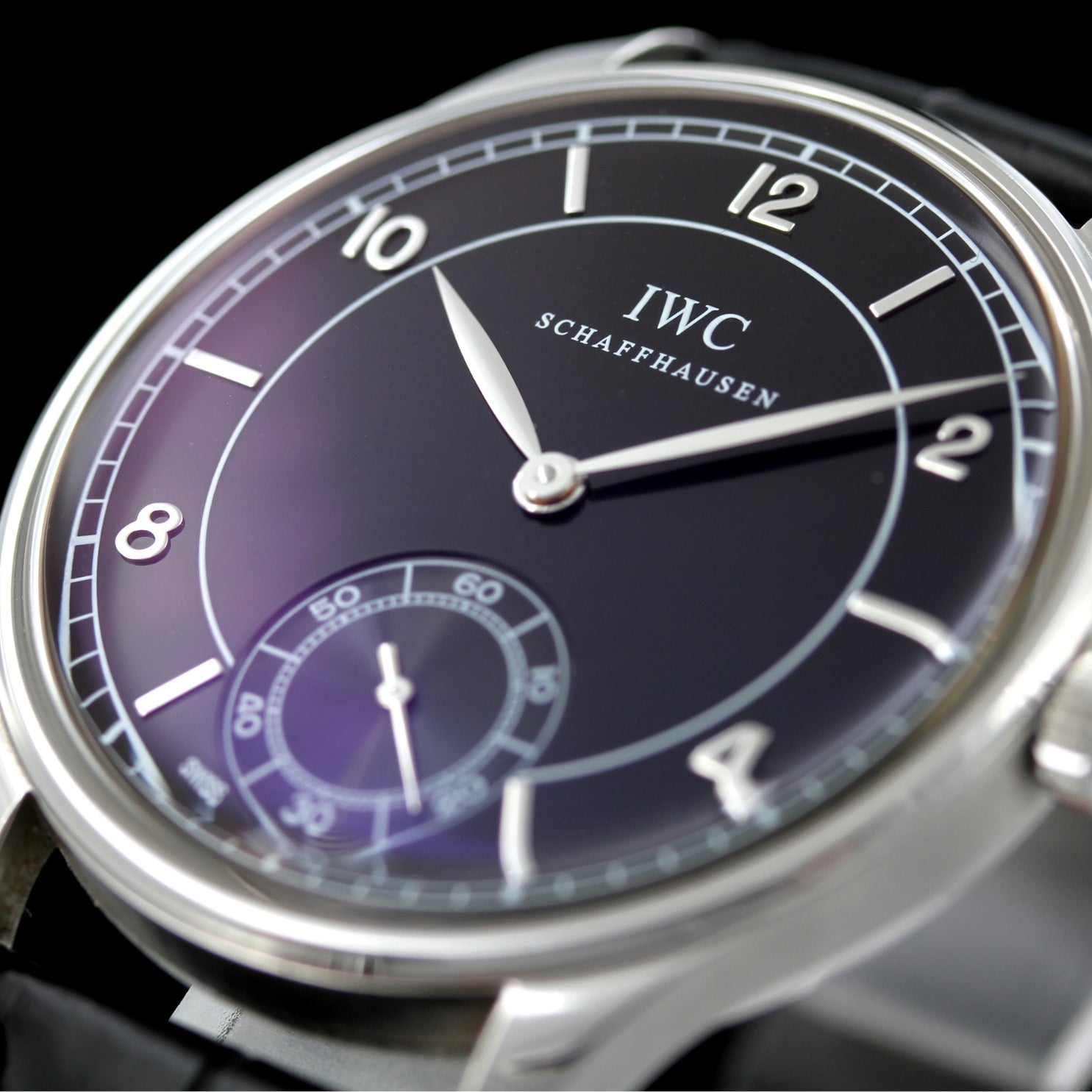 IWC Portugieser 44mm Handaufzug, black dial, Ref. IW544501, B+P - LUXUHRIA