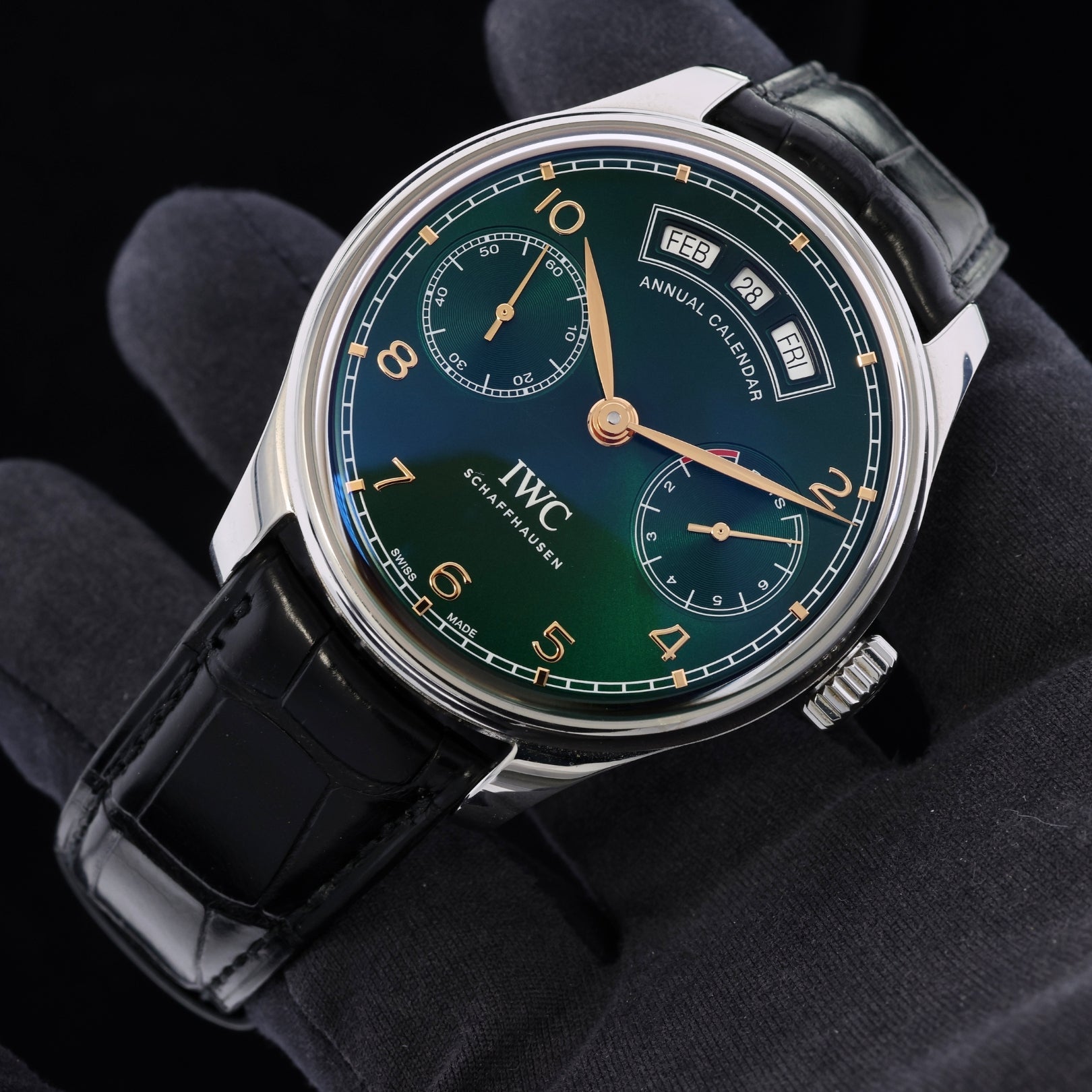 IWC Portugieser Annual Calendar, Limited Edition, Green Dial, Ref. IW503510, B+P - LUXUHRIA