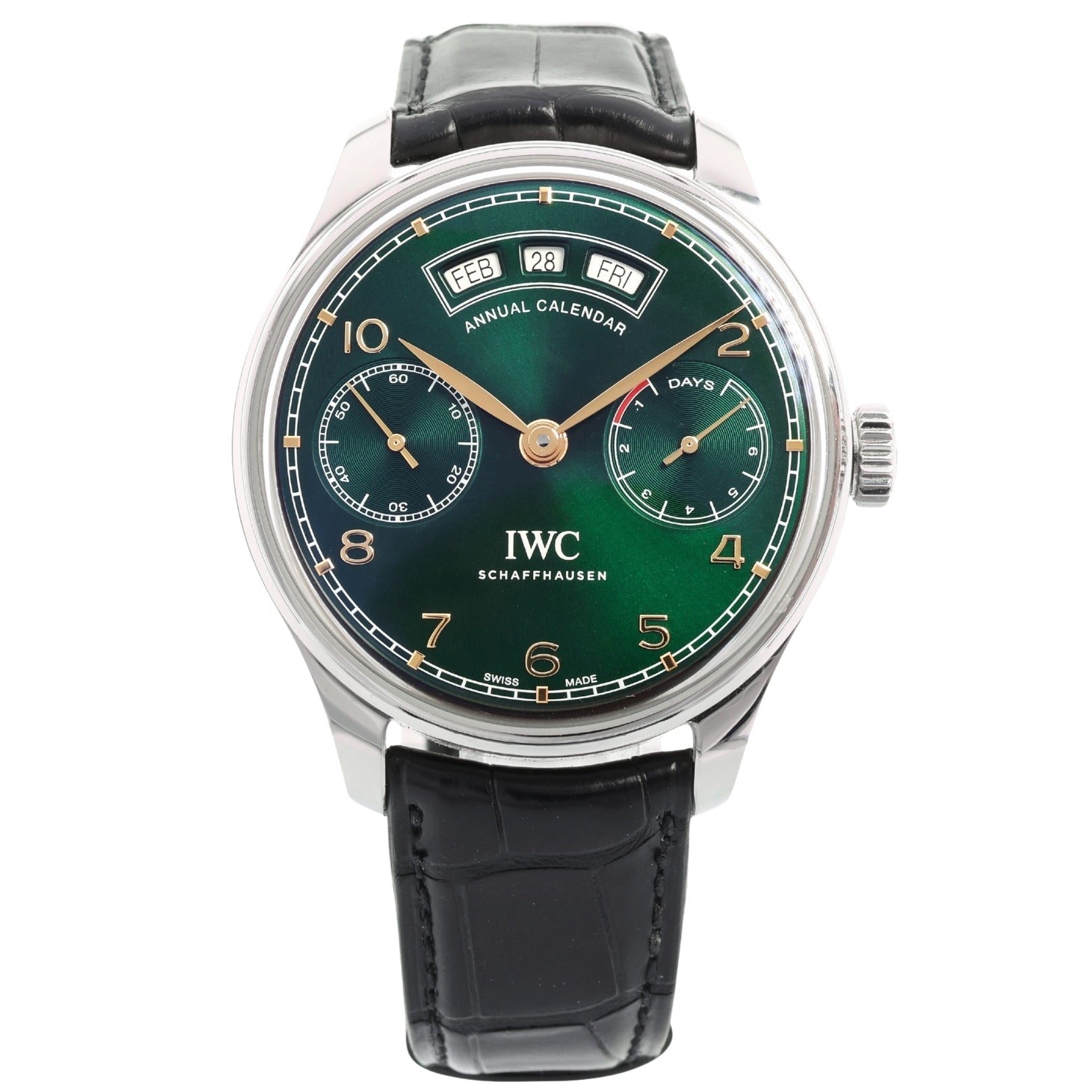 IWC Portugieser Annual Calendar, Limited Edition, Green Dial, Ref. IW503510, B+P - LUXUHRIA