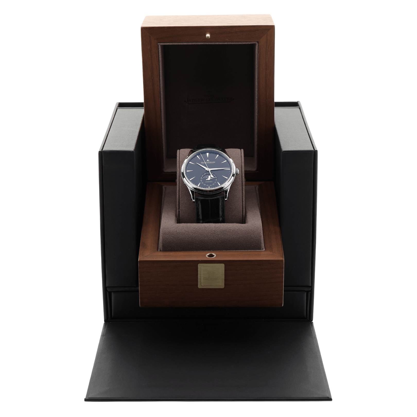 Jaeger-LeCoultre Master Ultra Thin Moon, Black Dial, Edelstahl, Ref. Q1368471, 12-2024, B+P - LUXUHRIA