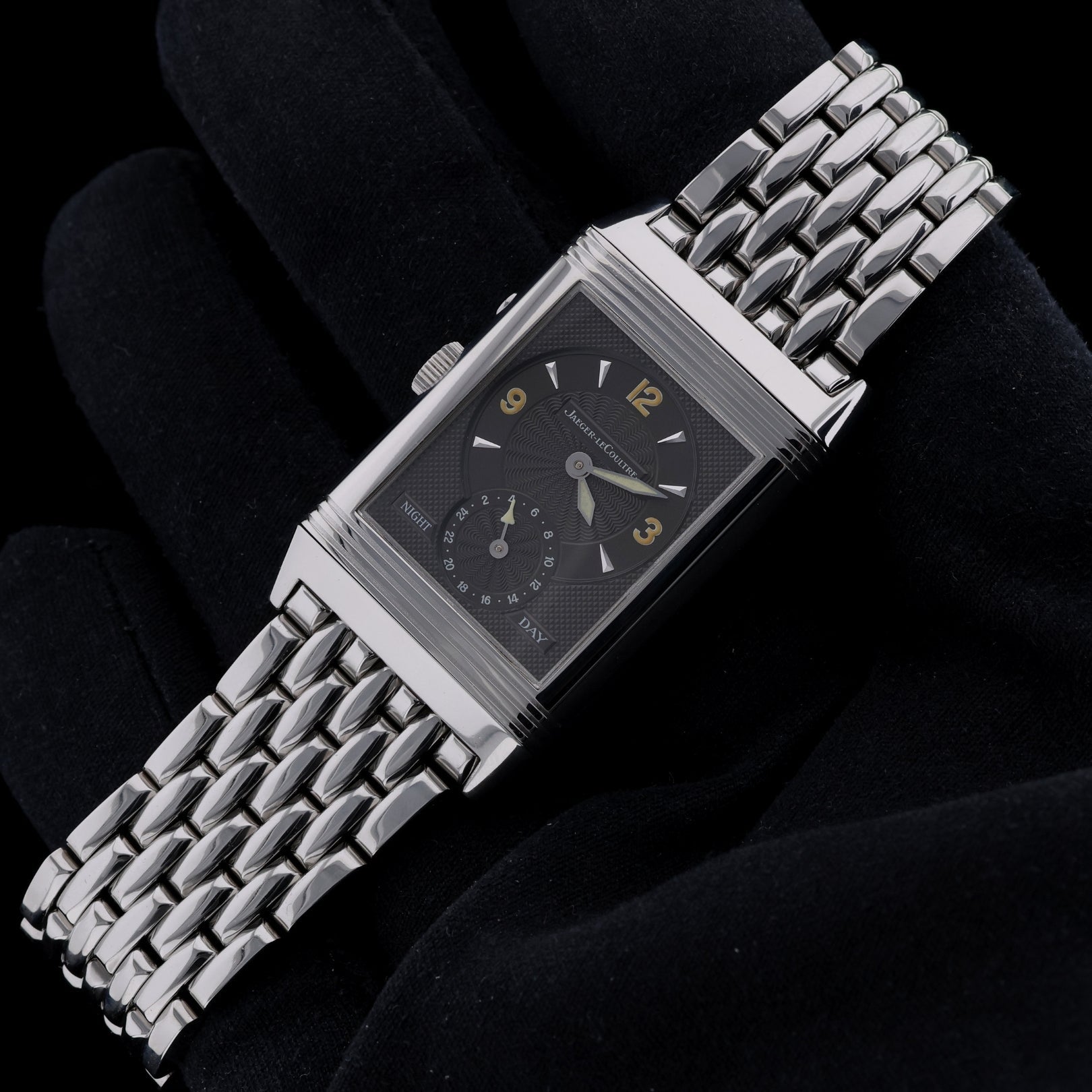Jaeger - LeCoultre Reverso Duoface, Night & Day, Stahlband, Ref. 270.8.54/270.840.622B, 10 - 2000, B+P - LUXUHRIA