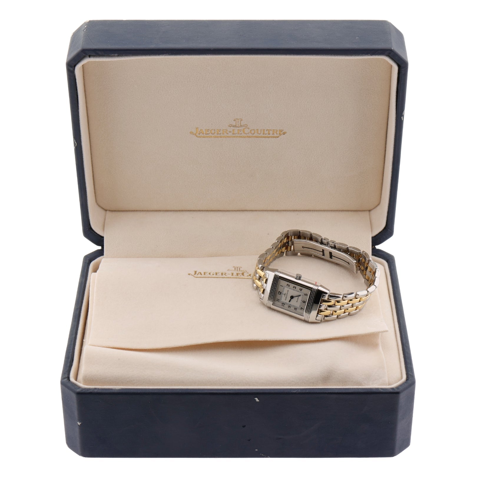 Jaeger - LeCoultre Reverso Lady, Stahl/Gold Armband, Ref. 260.8.08, 12 - 1998, B+P - LUXUHRIA