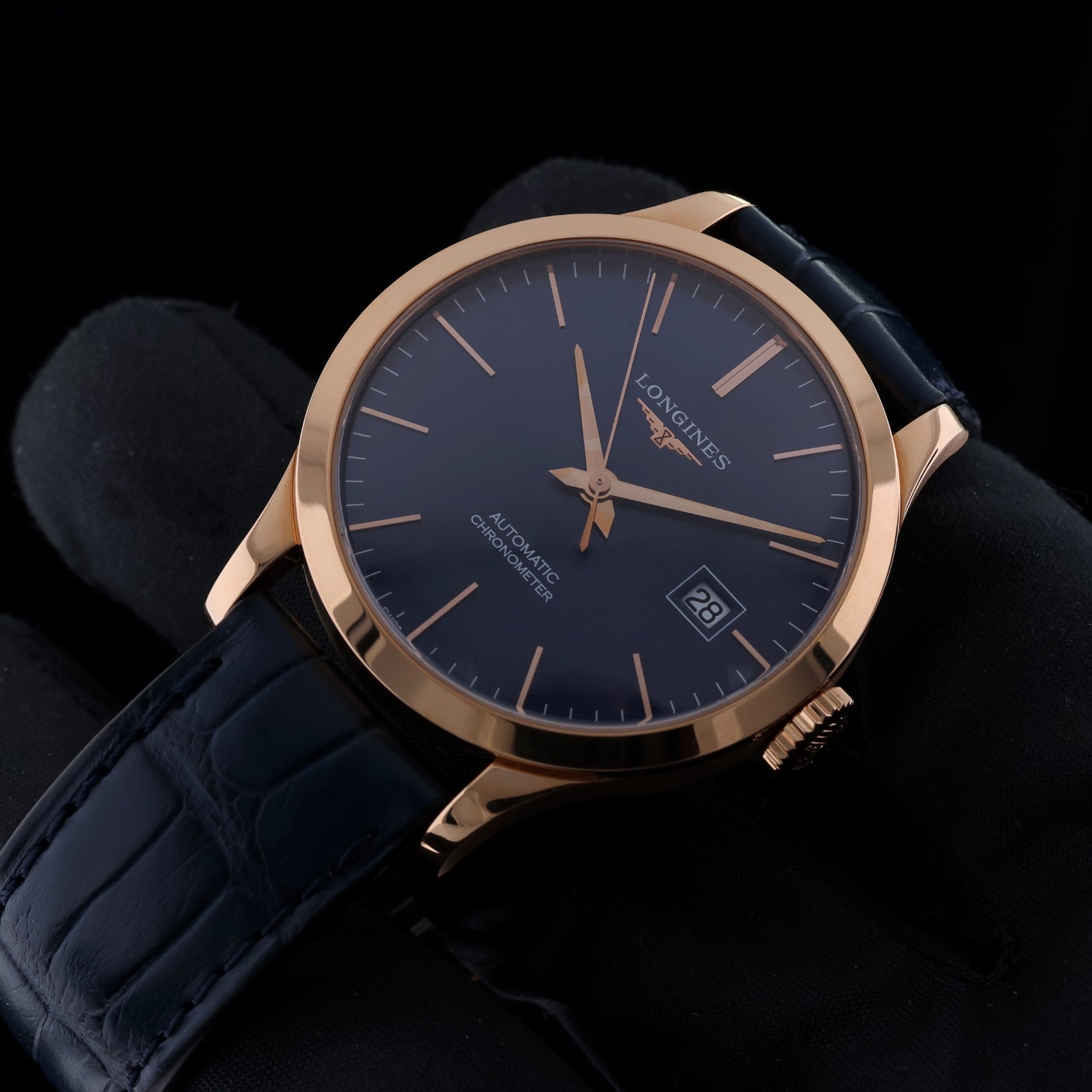 Longines Record, Automatic, Rotgold, Ref. L2.820.8.92.2, 2019, B+P - LUXUHRIA