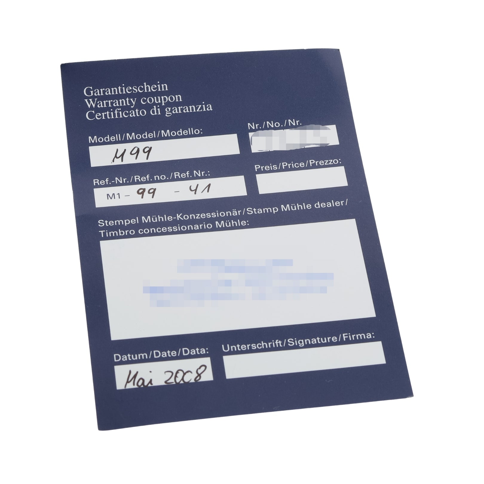 Mühle Glashütte Nautische Instrumente, City 99, Edelstahl, Ref. M1 - 99 - 40, 05 - 2008, B+P - LUXUHRIA