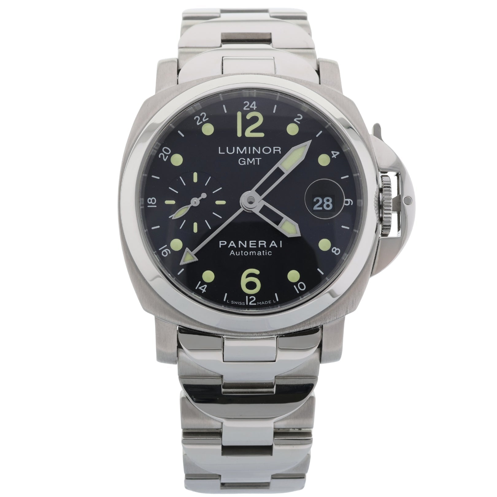 Panerai Luminor GMT Automatic, Edelstahl, LC100, Ref. PAM00160, 04-2006, B+P - LUXUHRIA