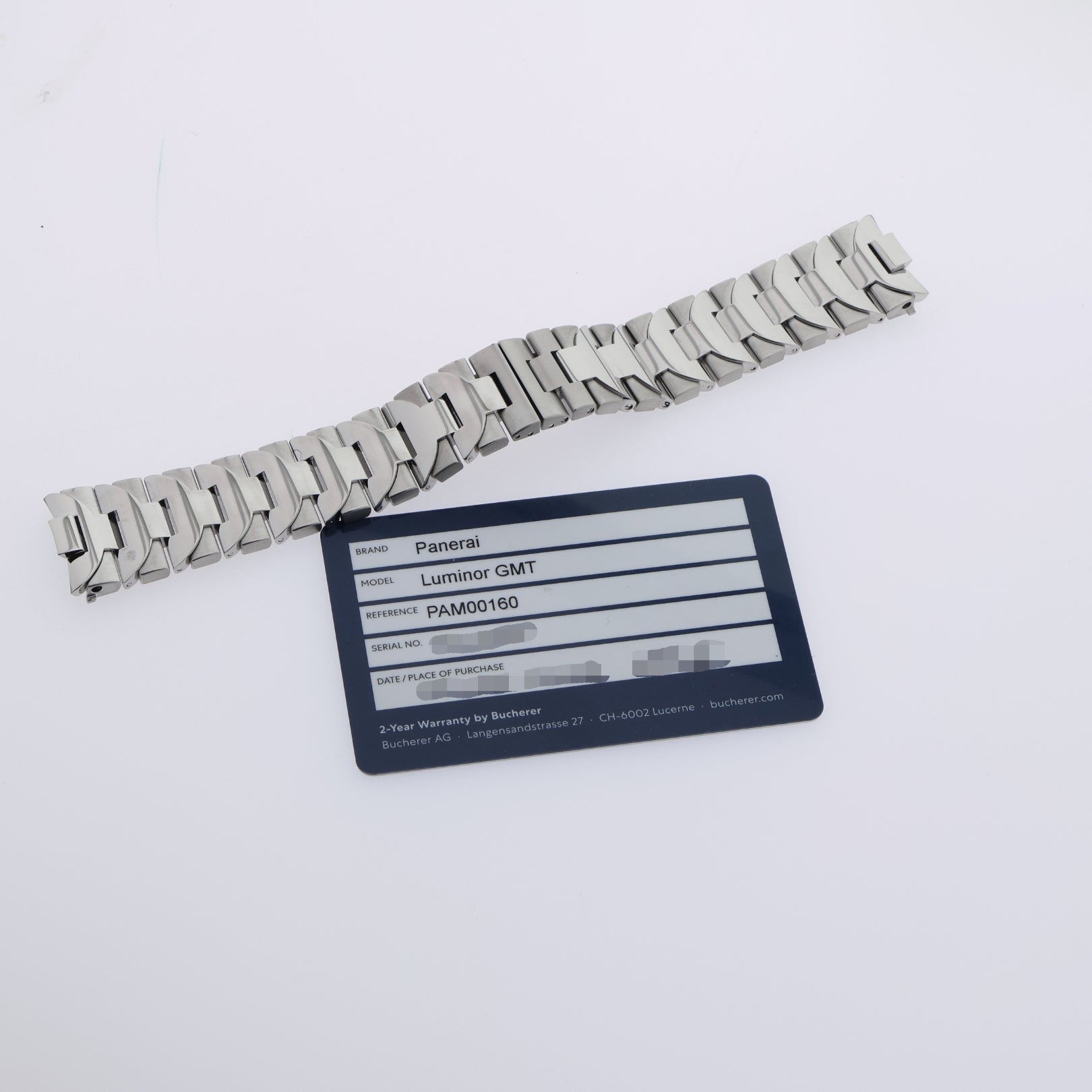 Panerai Luminor GMT Automatic, Edelstahl, Ref. PAM00160, mit Box & Bucherer Zertifikat - LUXUHRIA