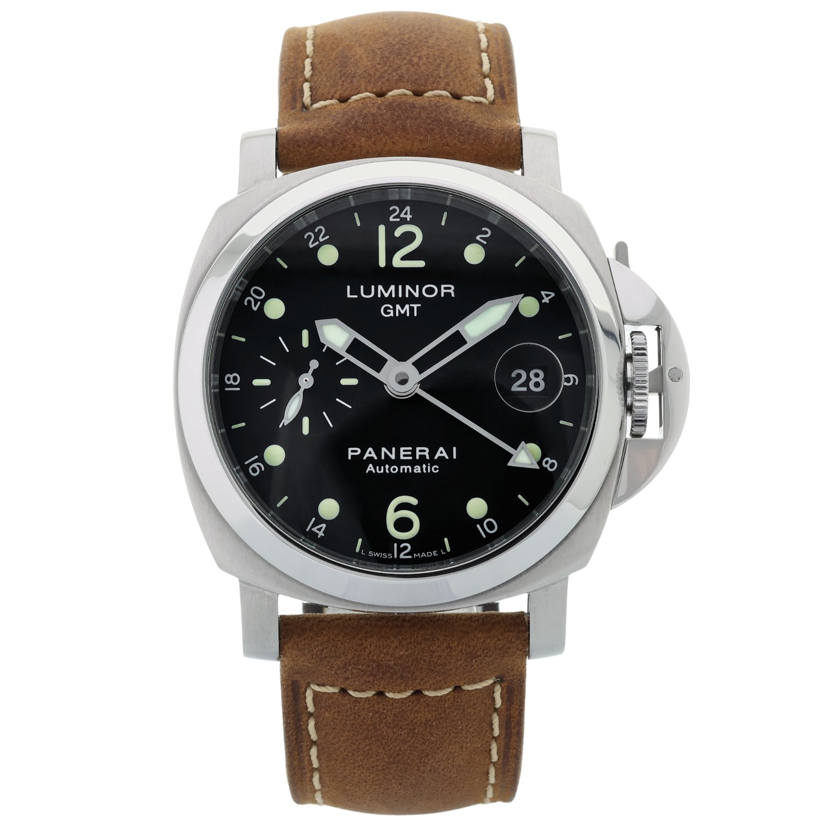 Panerai Luminor GMT Automatic, Edelstahl, Ref. PAM00160, mit Box & Bucherer Zertifikat - LUXUHRIA