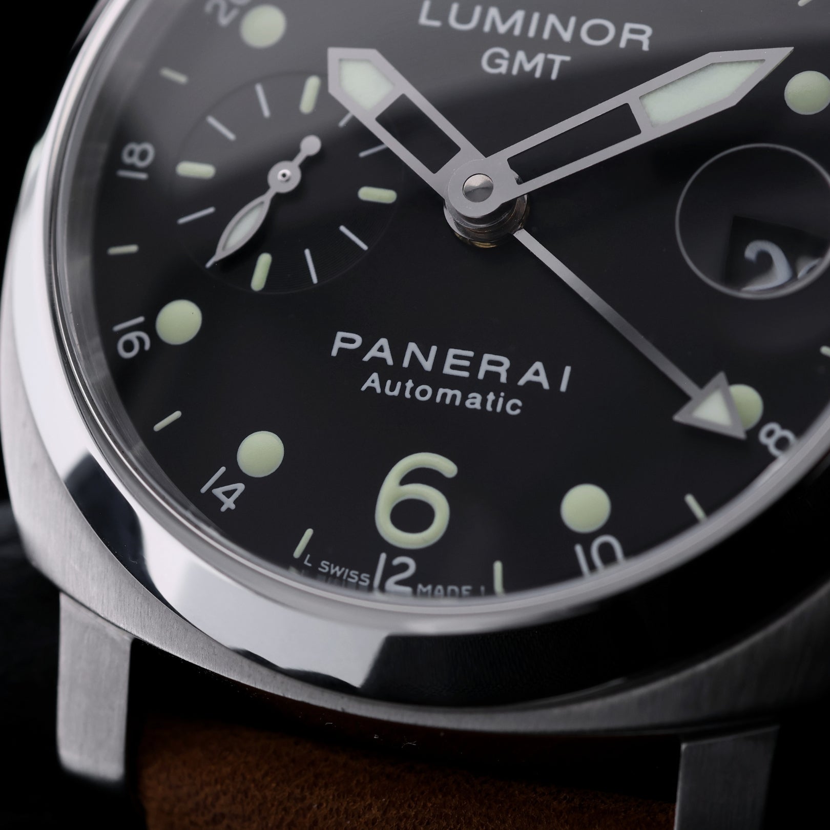Panerai Luminor GMT Automatic, Edelstahl, Ref. PAM00160, mit Box & Bucherer Zertifikat - LUXUHRIA