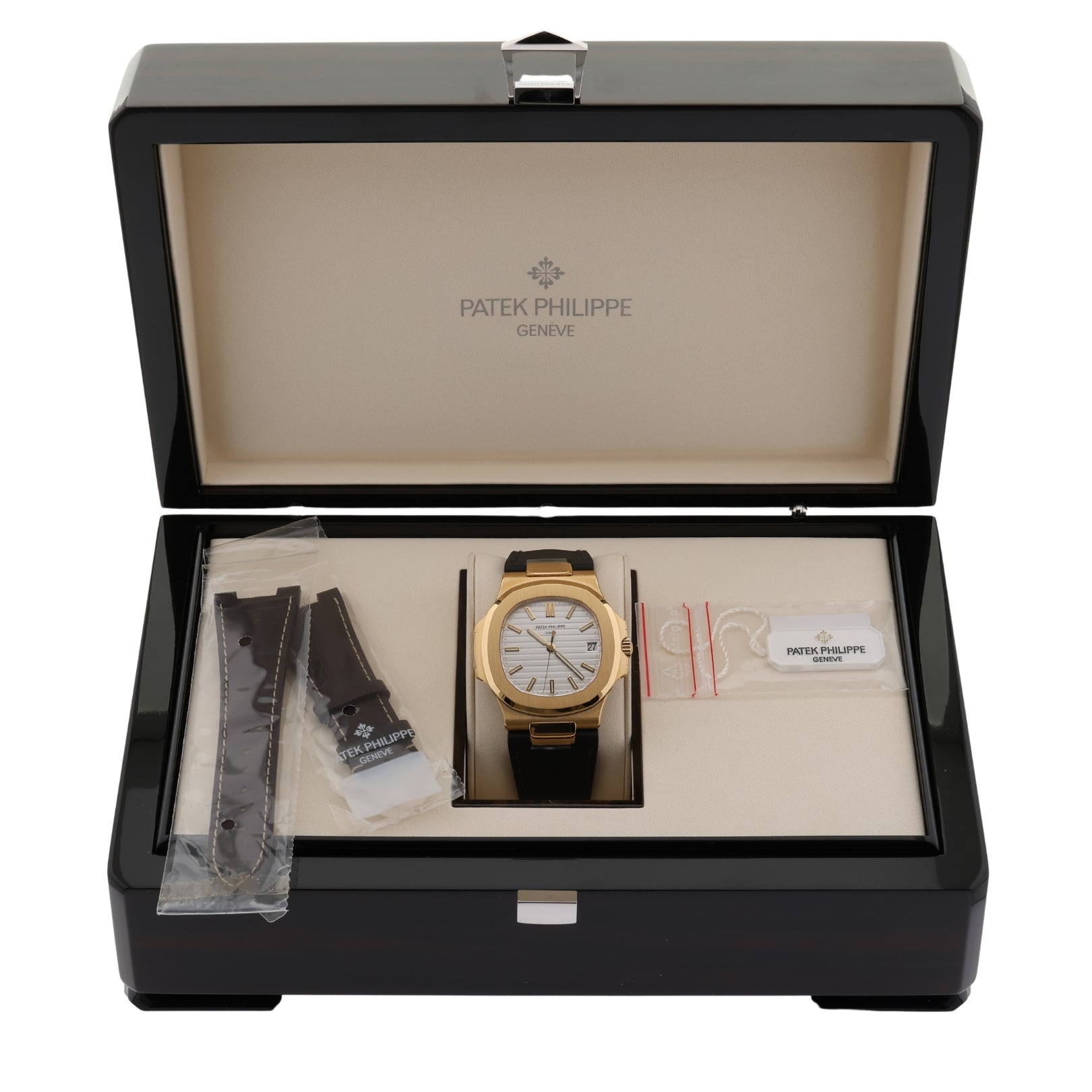 Patek Philippe Nautilus Jumbo , 40mm, Gelbgold, White Dial, Ref. 5711J - 001, mit Box+Auszug Erstkaufre. - LUXUHRIA