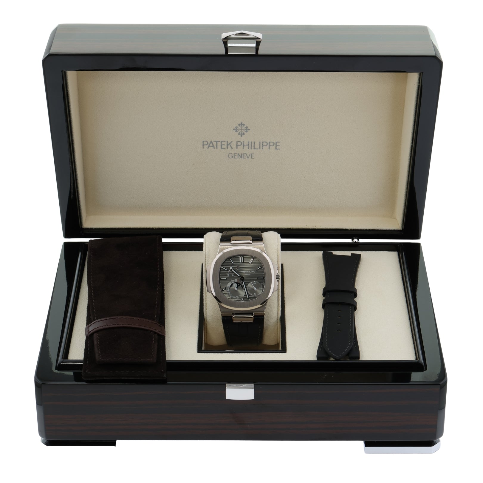 Patek Philippe Nautilus, Ref. 5712G - 001, Lederarmband + Kautschuk, 2019/DE, B+P - LUXUHRIA
