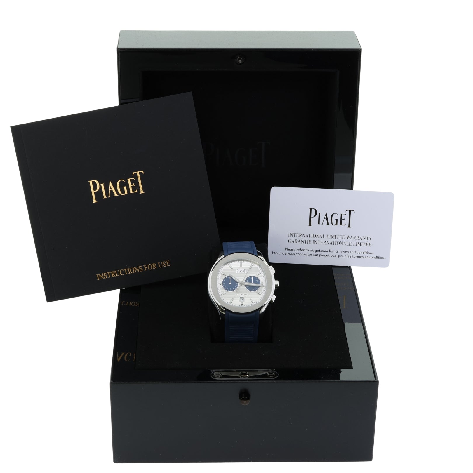Piaget Polo S, Limited Edition, 42 mm, 1 out of 888, White/Blue, Ref. G0A46013, 11 - 2022, B+P - LUXUHRIA