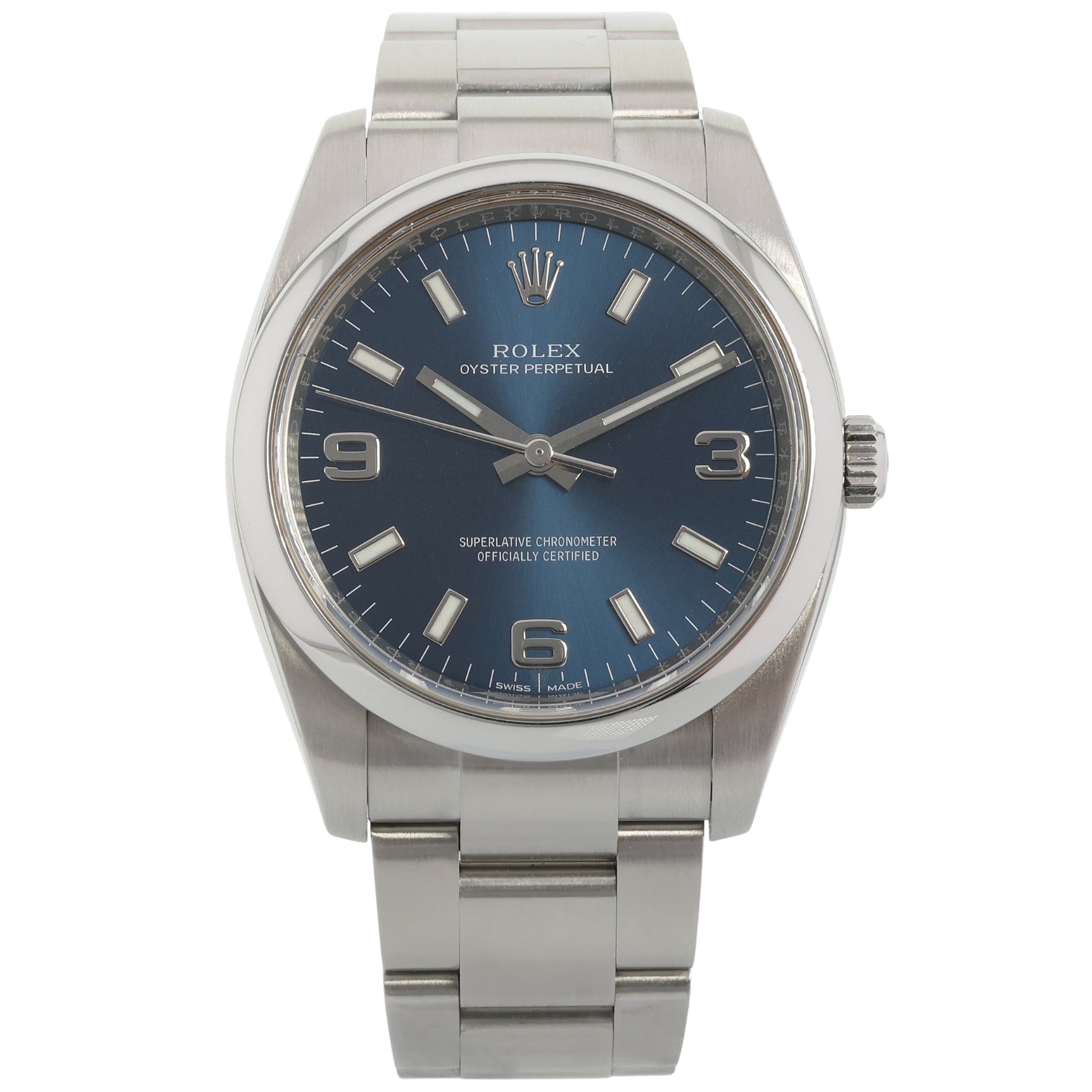 Rolex Air King, Blue Dial, 34 mm, Erstkaufrechnung, LC100, Ref. 114200, 12-2016, B+P - LUXUHRIA