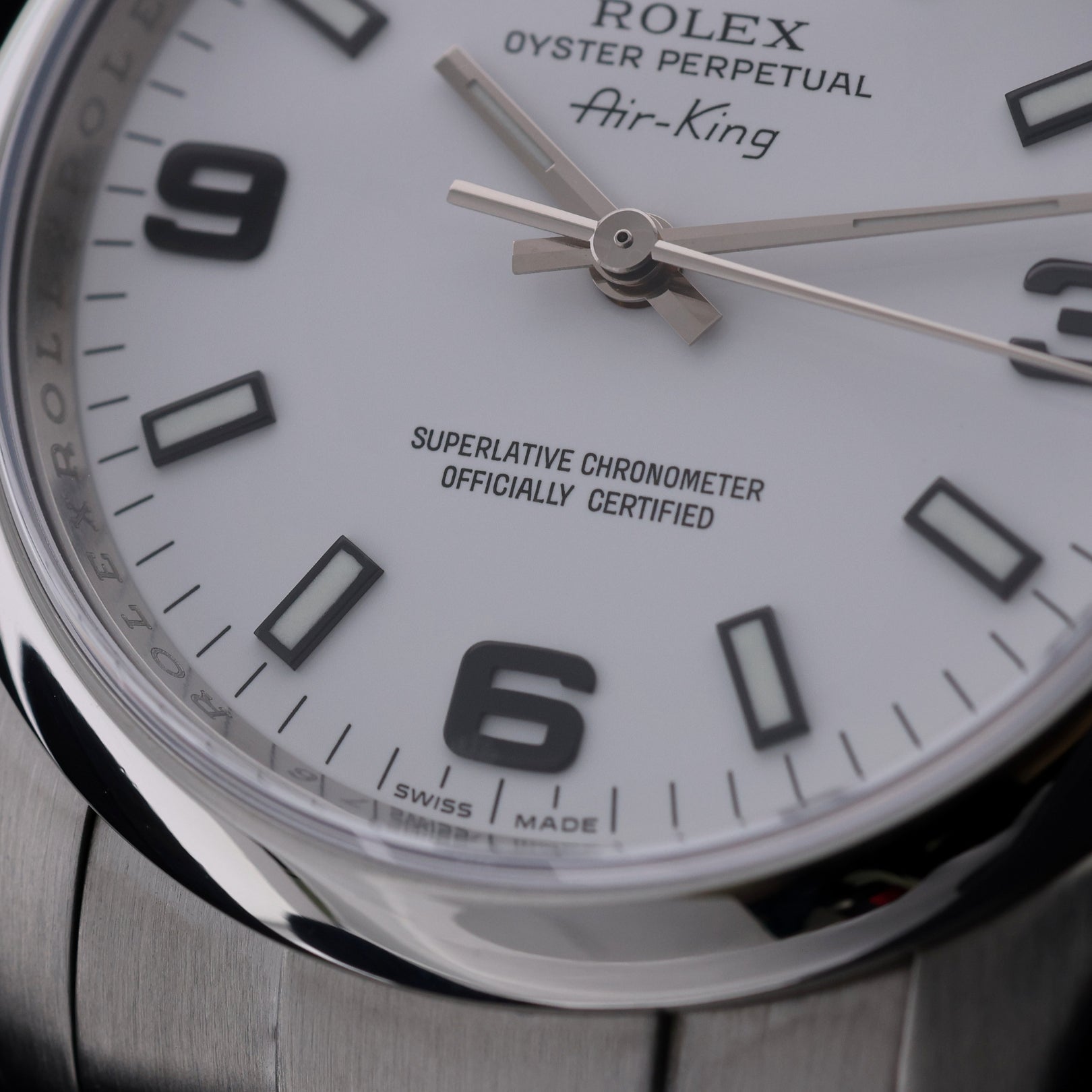 Rolex Air King, White Dial, 34 mm, Ref. 114200, ohne B+P - LUXUHRIA