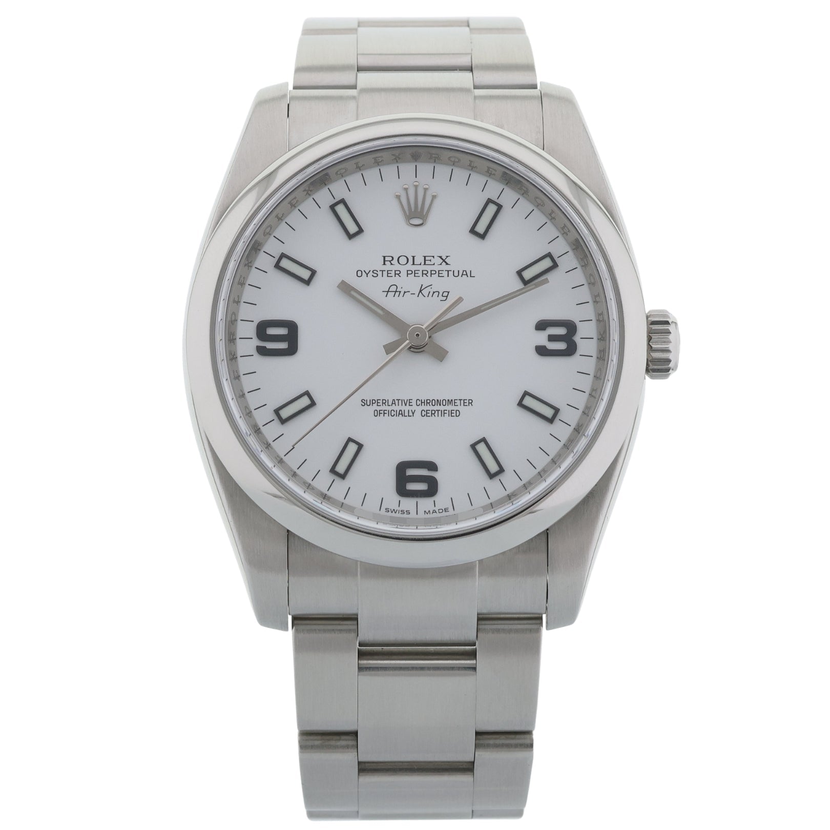 Rolex Air King, White Dial, 34 mm, Ref. 114200, ohne B+P - LUXUHRIA