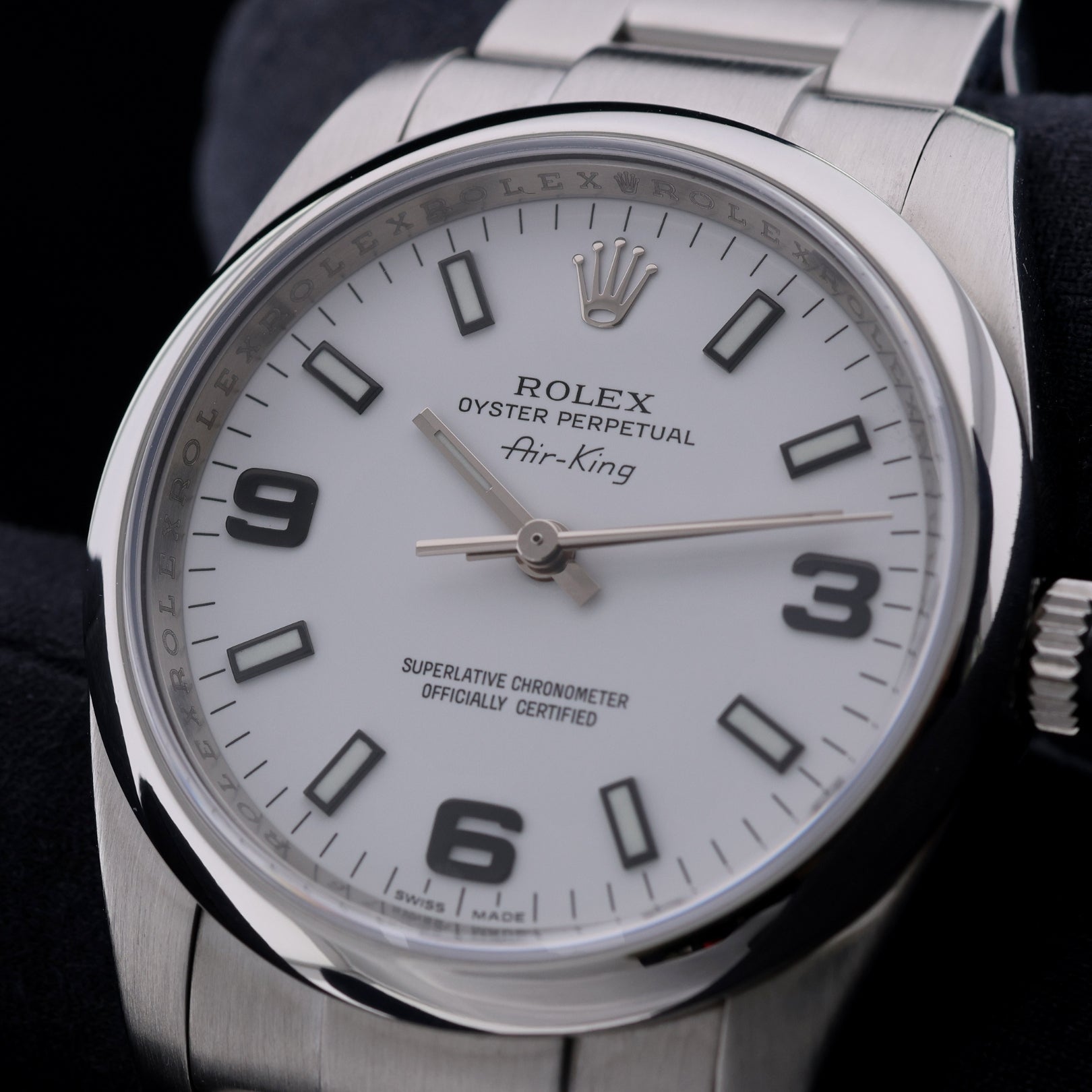 Rolex Air King, White Dial, 34 mm, Ref. 114200, ohne B+P - LUXUHRIA