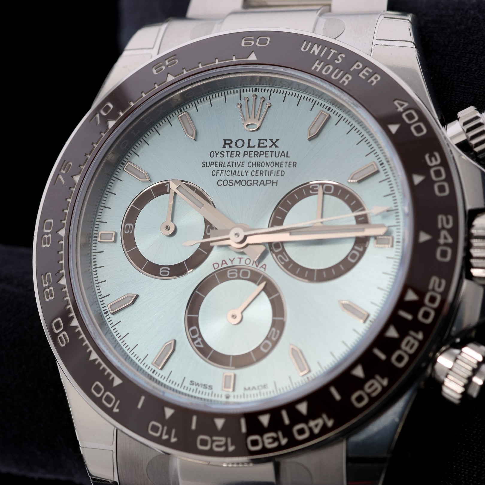 Rolex Cosmograph Daytona Platin, Ice Blue Dial, Fullsticker, Ref. 126506, 2024, B+P - LUXUHRIA