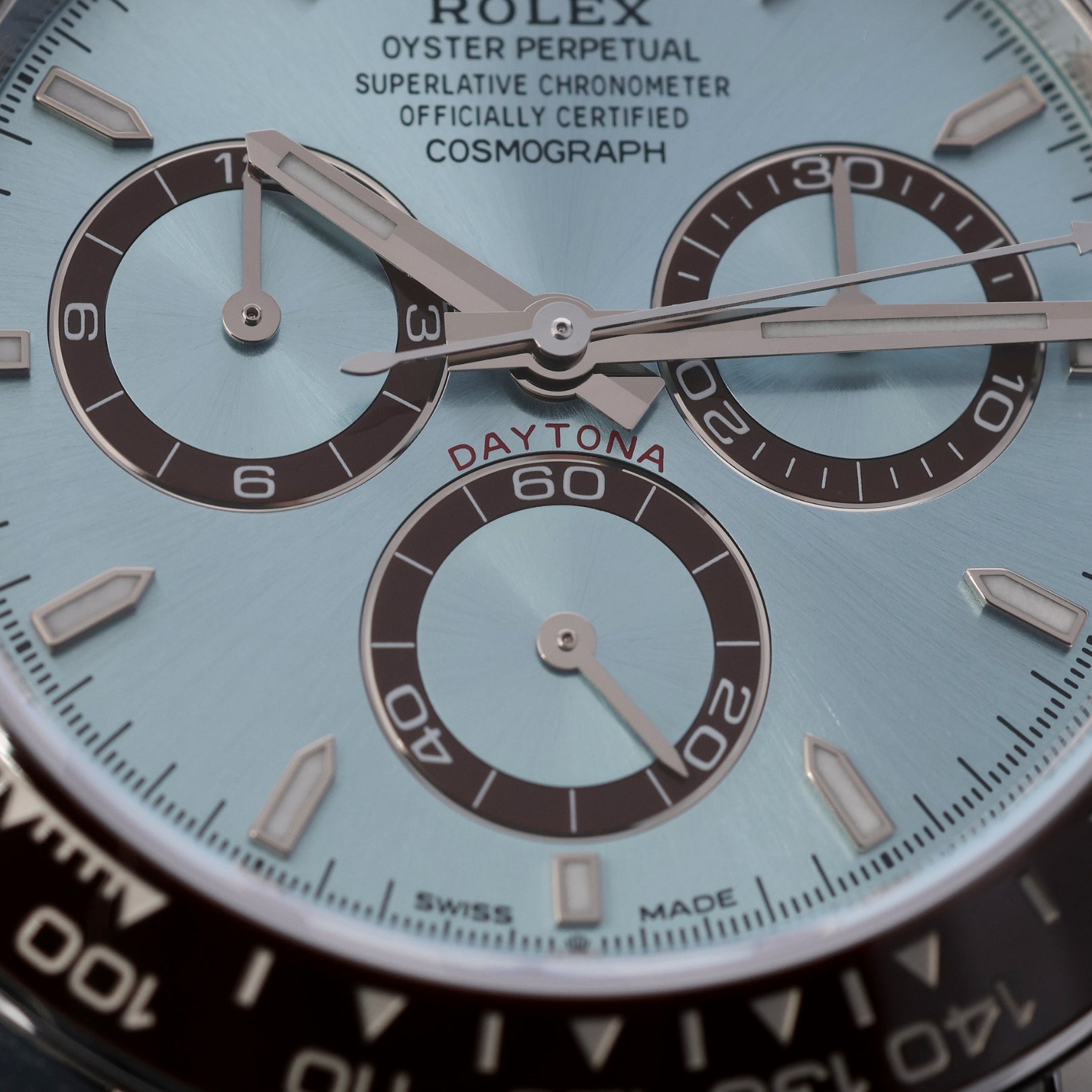 Rolex Cosmograph Daytona Platin, Ice Blue Dial, Fullsticker, Ref. 126506, 2024, B+P - LUXUHRIA