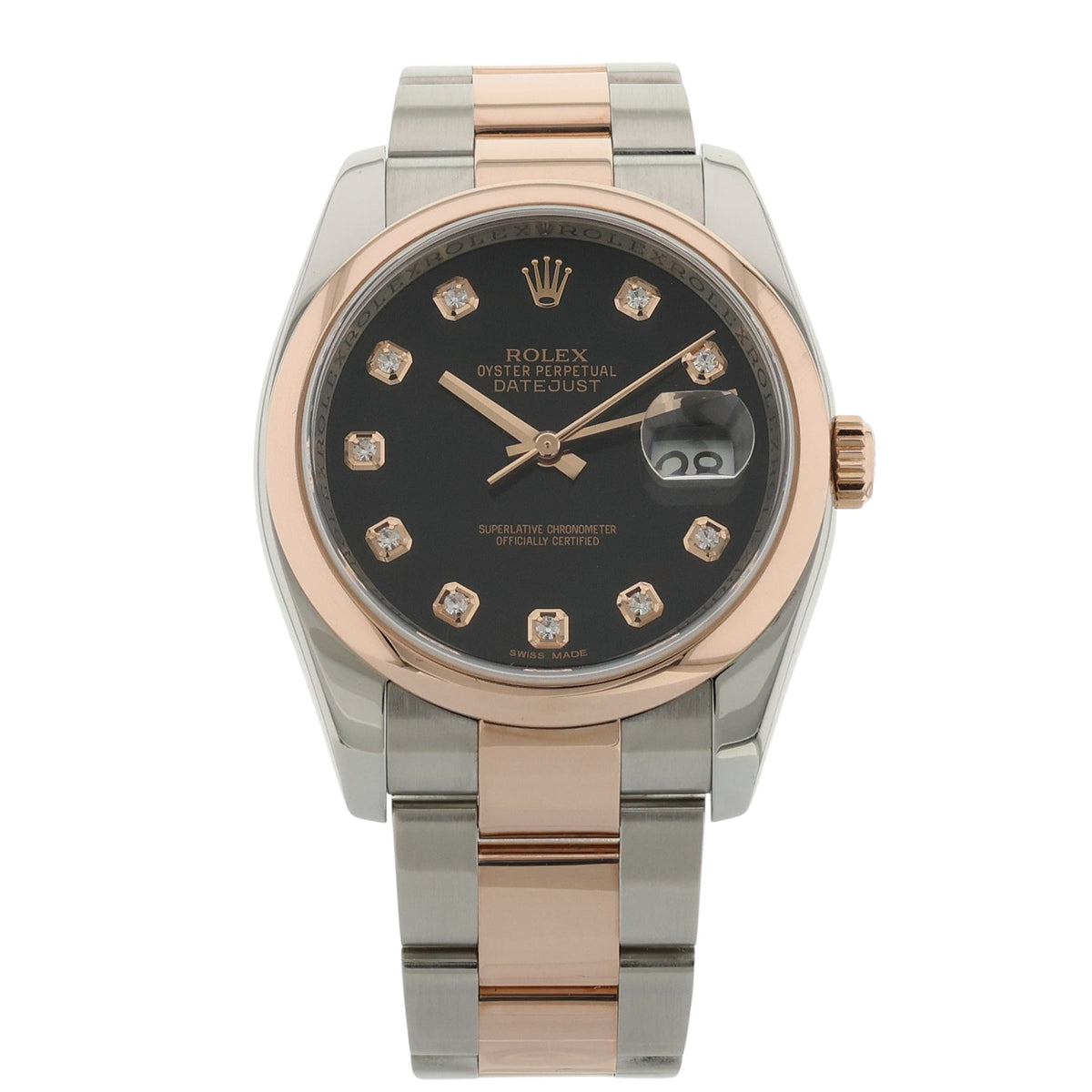 Rolex Datejust 36, Black Diamond Dial, Oyster, LC100, Ref. 116201, 01-2010, B+P - LUXUHRIA