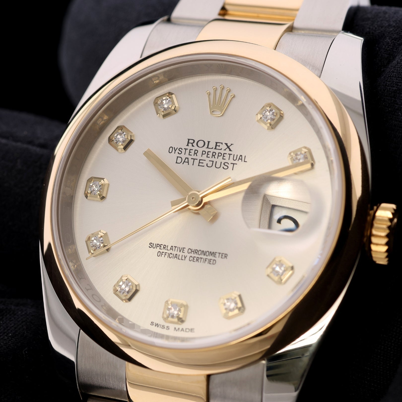 Rolex Datejust 36, Diamond Dial, Silver, Oyster, Ref. 116203, LC100, 02 - 2017, B+P - LUXUHRIA