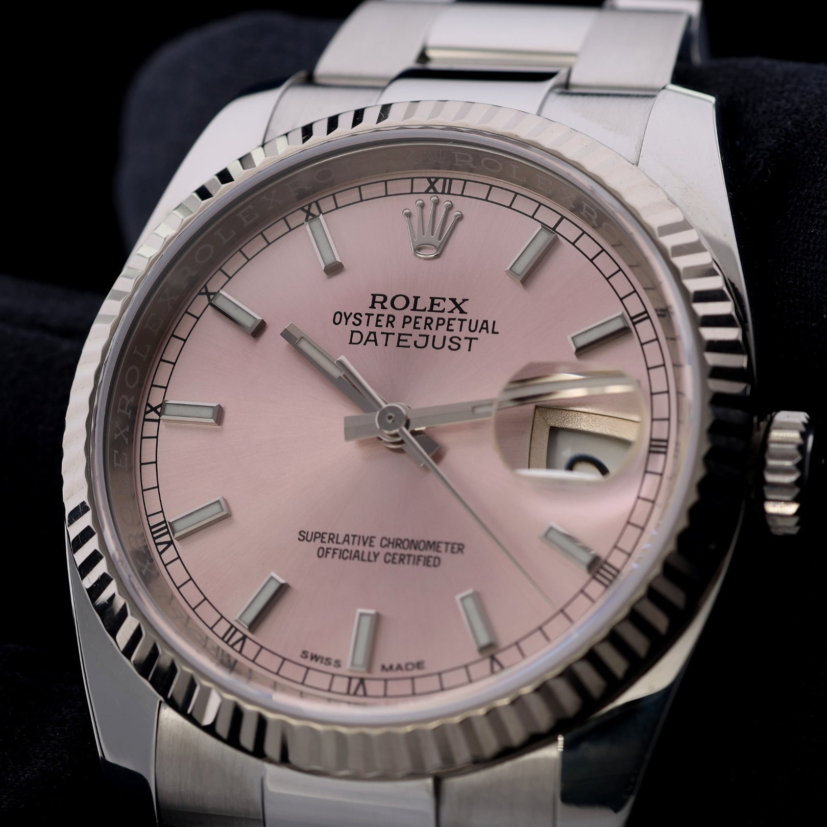 Rolex Datejust 36, Pink Dial, Oyster, Ref. 116234, 02 - 2018, B+P - LUXUHRIA