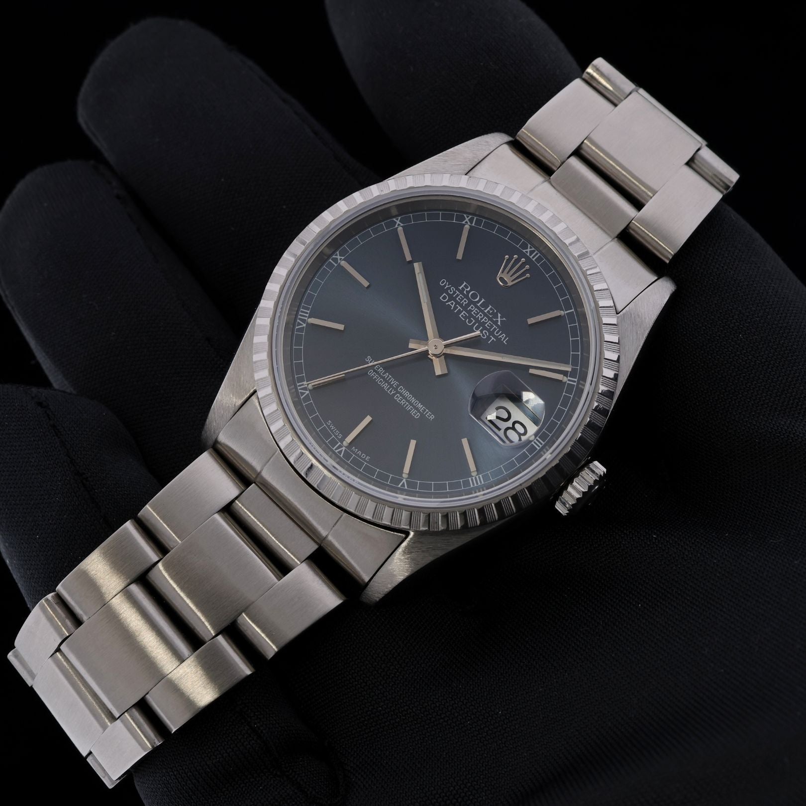 Rolex Datejust 36, Vintage, Oyster, Blau, Ref. 16220, 05 - 2000, B+P - LUXUHRIA