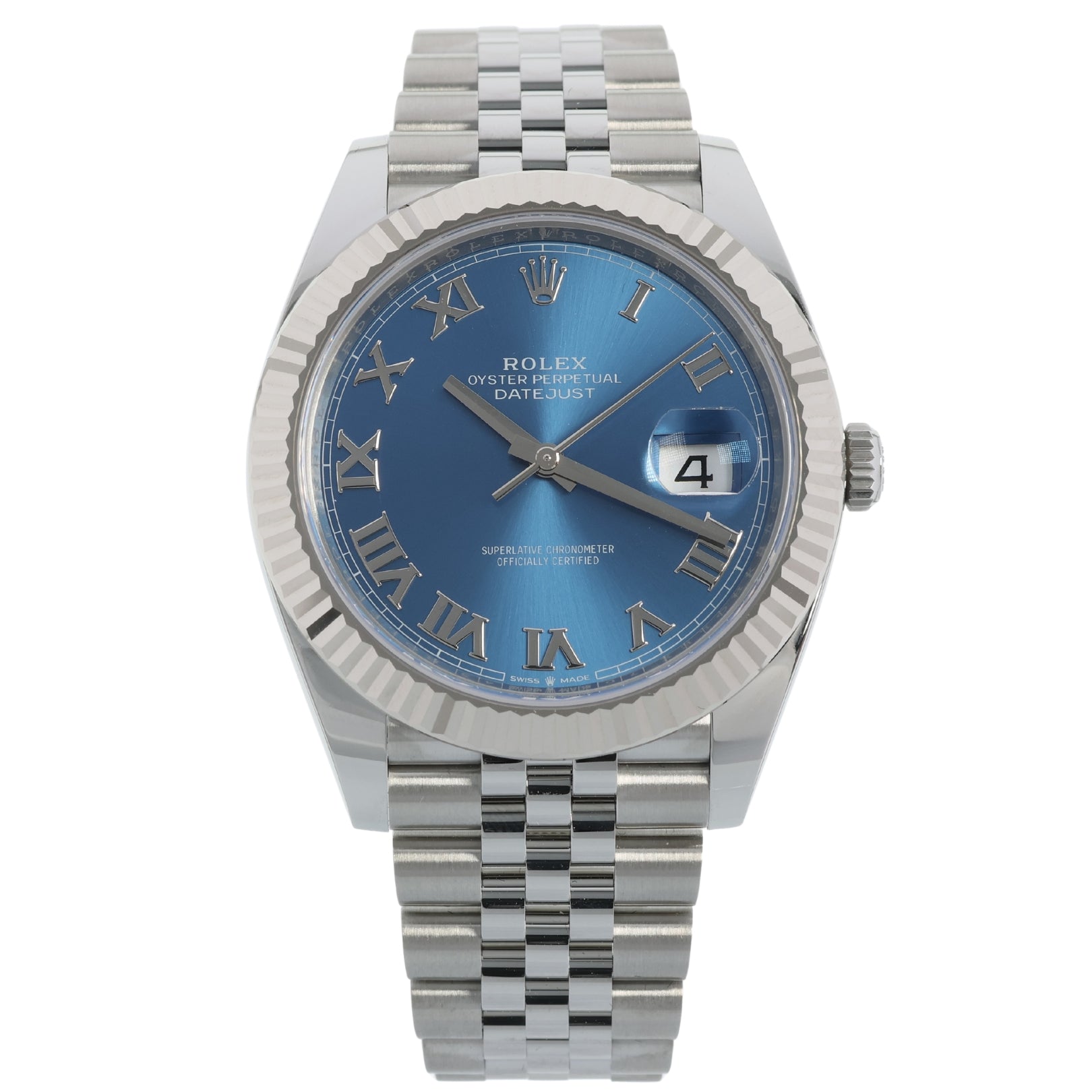 Rolex Datejust 41, Azurroblau Zifferblatt, Jubilee, Ref. 126334, 2025, B+P - LUXUHRIA