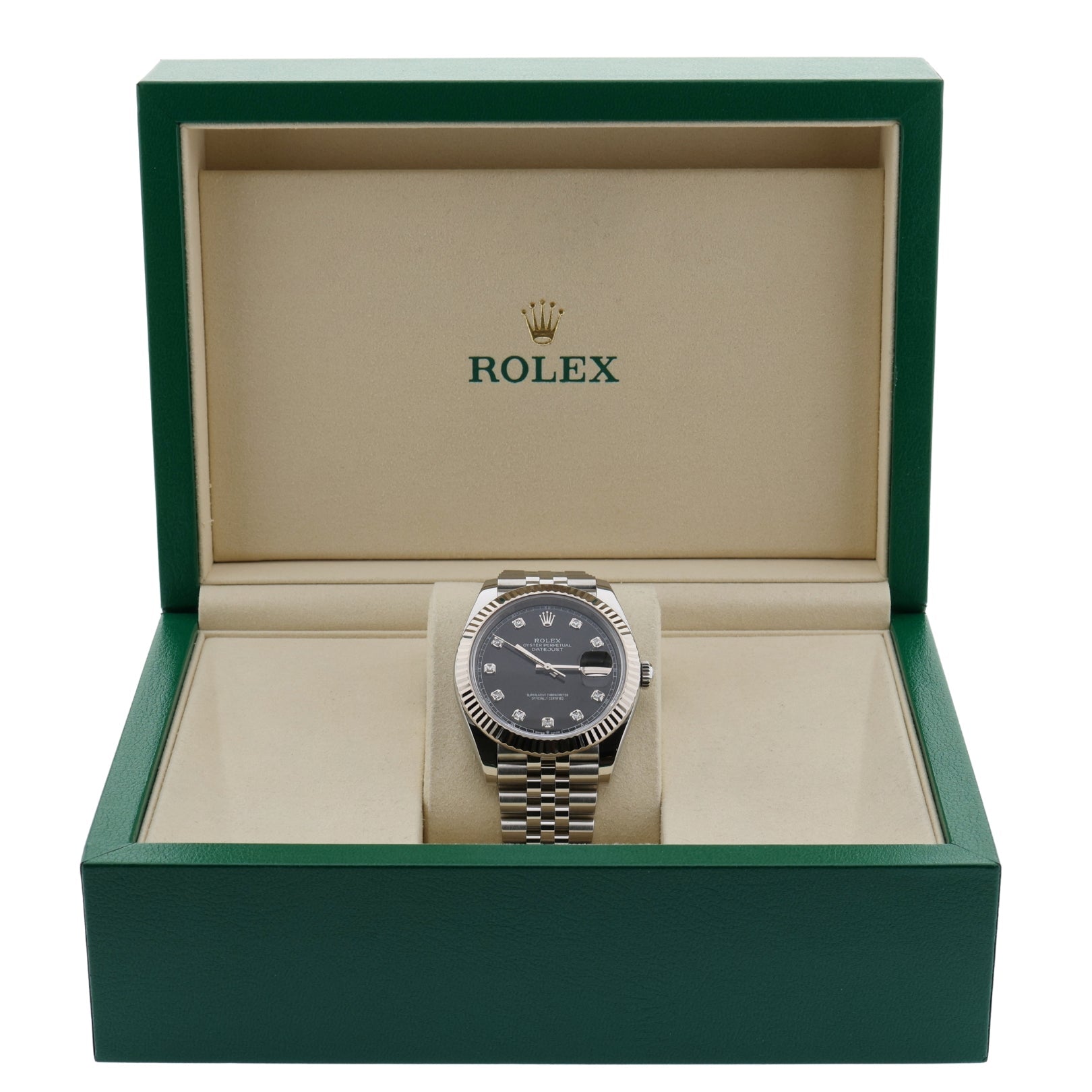 Rolex Datejust 41, Black Diamond Dial, Jubilee, Ref. 126334, 2025, B+P - LUXUHRIA