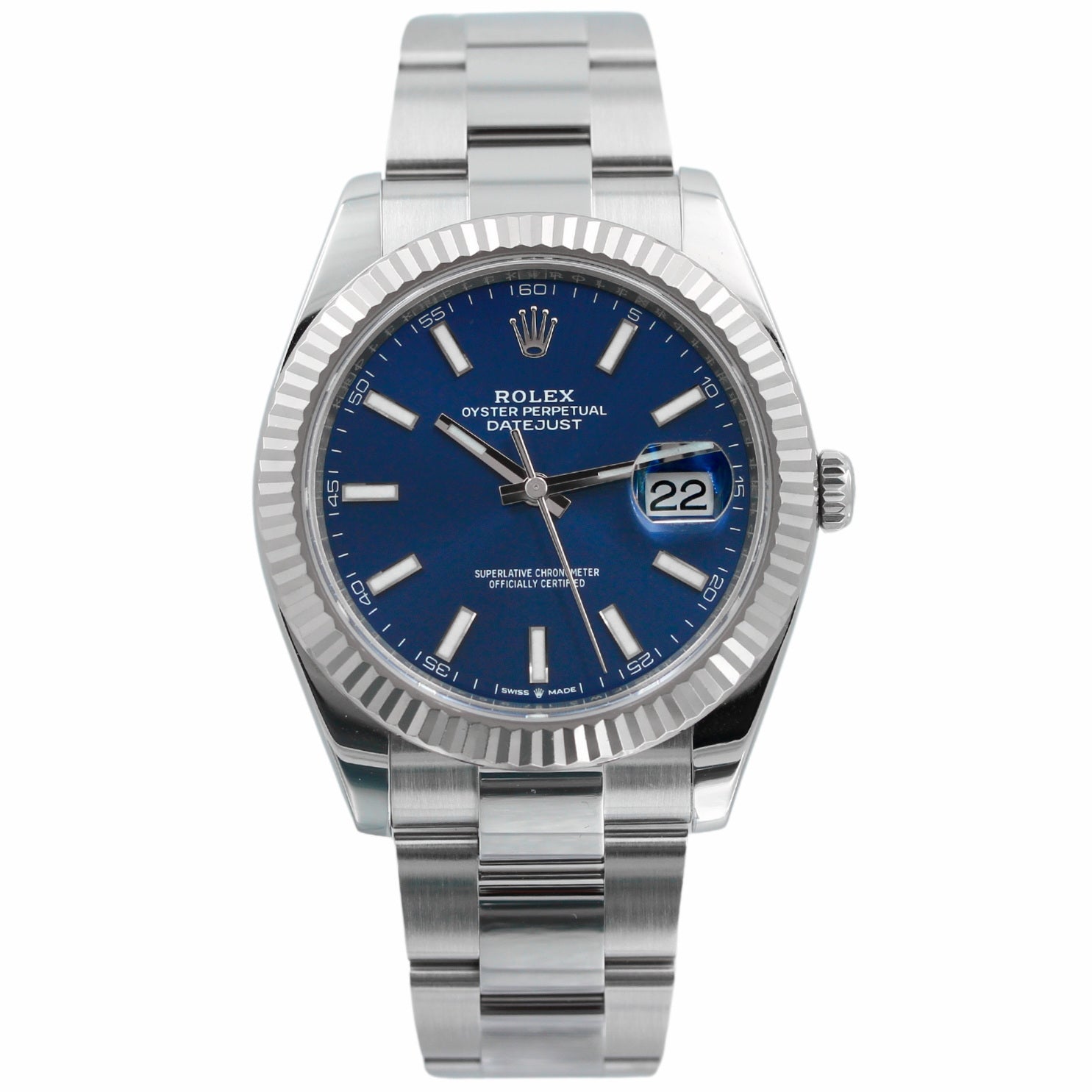 Rolex Datejust 41, blaues Zifferblatt, 2022, Ref. 126334, B+P - LUXUHRIA