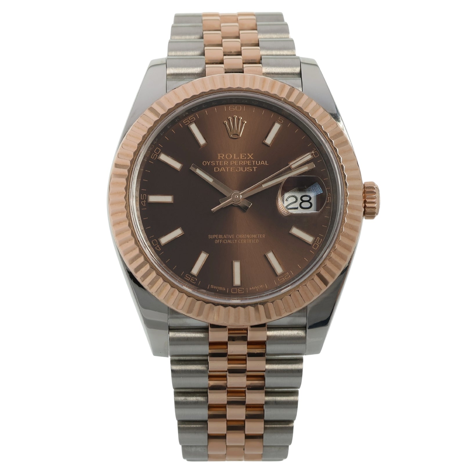 Rolex Datejust 41, Jubilee, Rolesor Everose, Chocolate Dial, Ref. 126331, 2019, B+P - LUXUHRIA