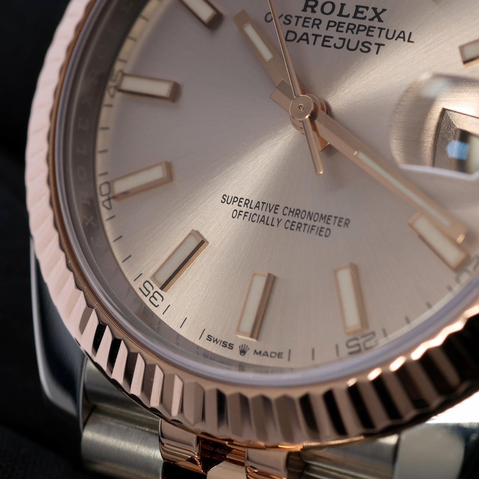 Rolex Datejust 41, Jubilee, Rolesor Everose, Sundust Dial, Ref. 126331, 12 - 2019, Rolex - Service 11 - 2025, B+P - LUXUHRIA