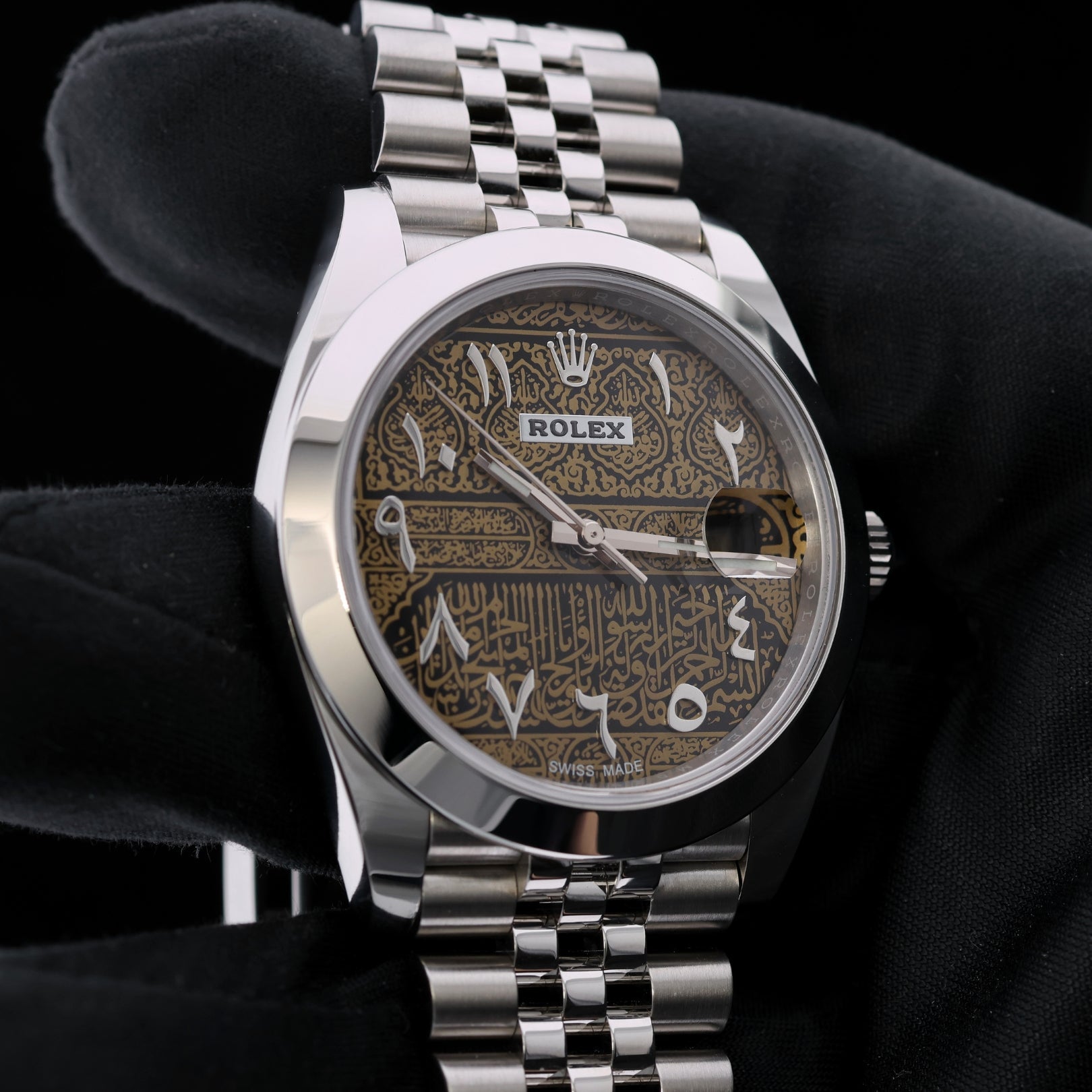 Rolex Datejust 41, Kaaba Dial, Jubillee, Ersatzblatt Weiss, Ref. 126300, 11 - 2023, B+P - LUXUHRIA