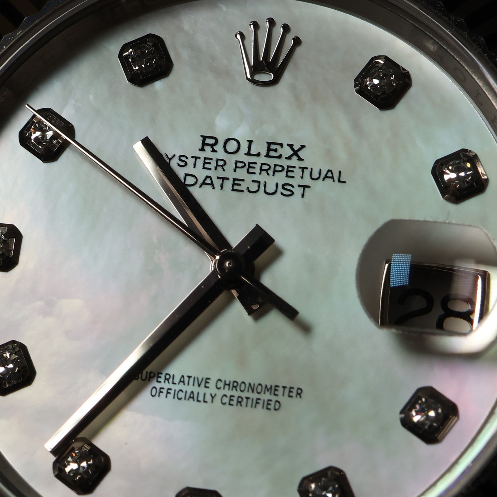 Rolex Datejust 41, Perlmutt Diamanten Zifferblatt, Oyster, Ref. 126334, B+P - LUXUHRIA