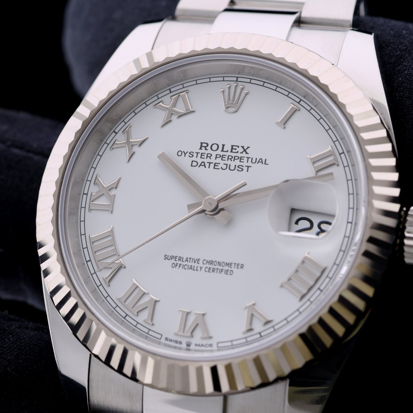 Rolex Datejust 41, White Roman Dial, Oyster, Ref. 126334, 2022, B+P - LUXUHRIA