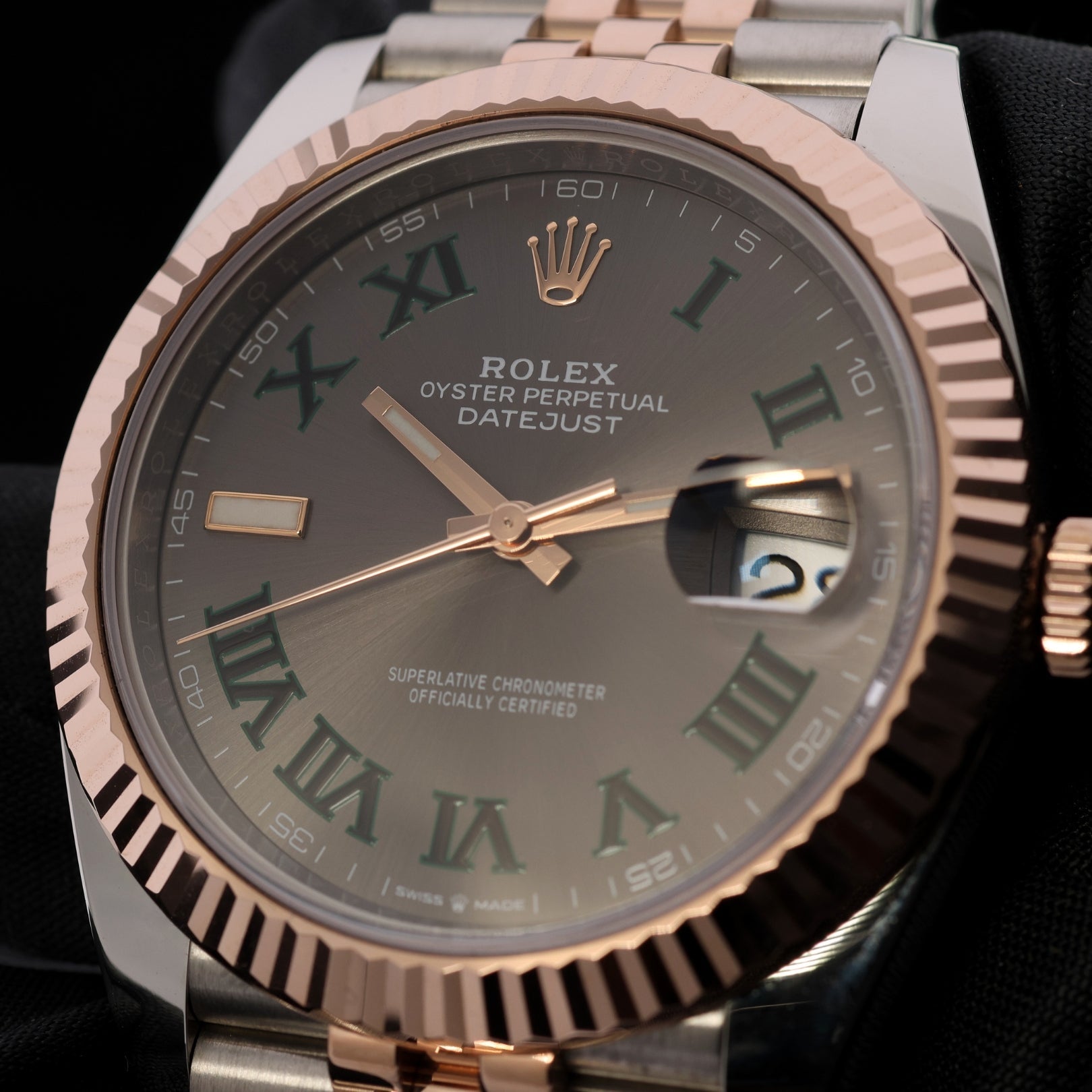 Rolex Datejust 41, Wimbledon Dial, Jubilee, Rolesor Everose, Ref. 126331, 12-2019, B+P - LUXUHRIA