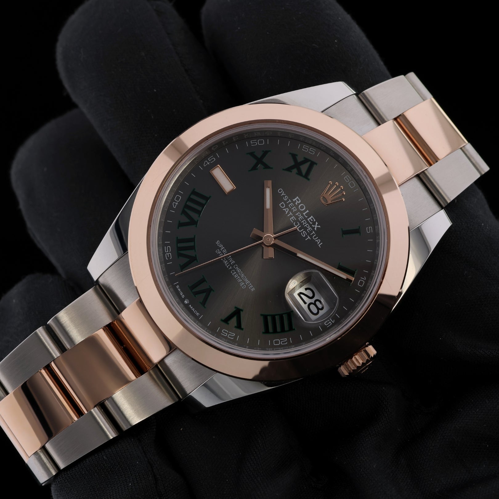 Rolex Datejust 41, Wimbledon Dial, Oyster, Rosegold, Ref. 126301, 2025, B+P - LUXUHRIA