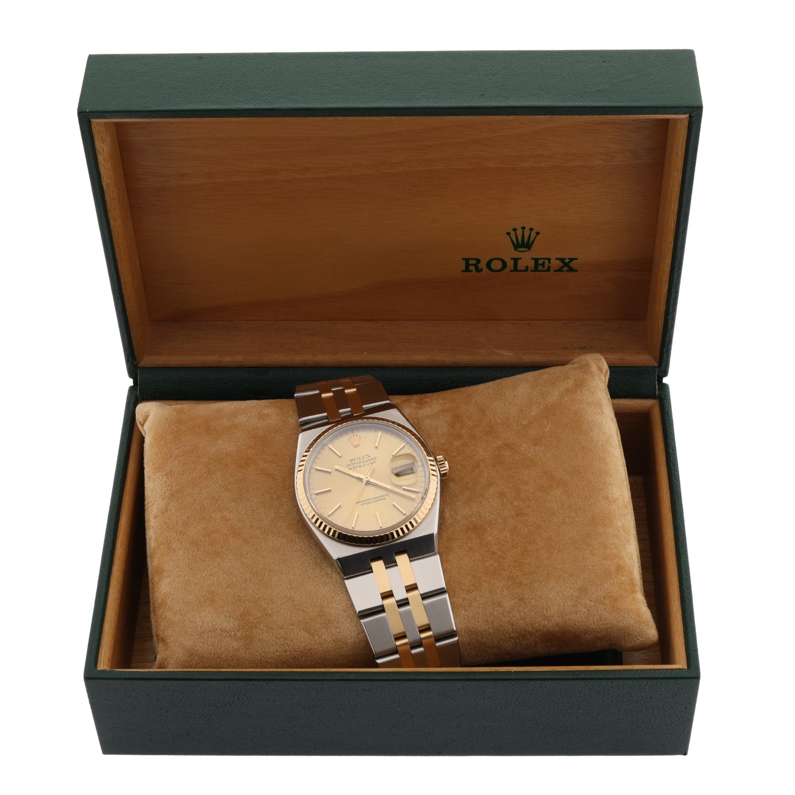 Rolex Datejust Oysterquarz, Gelbgold/Edelstahl, Champagner Dial, Ref. 17013, B+P - LUXUHRIA