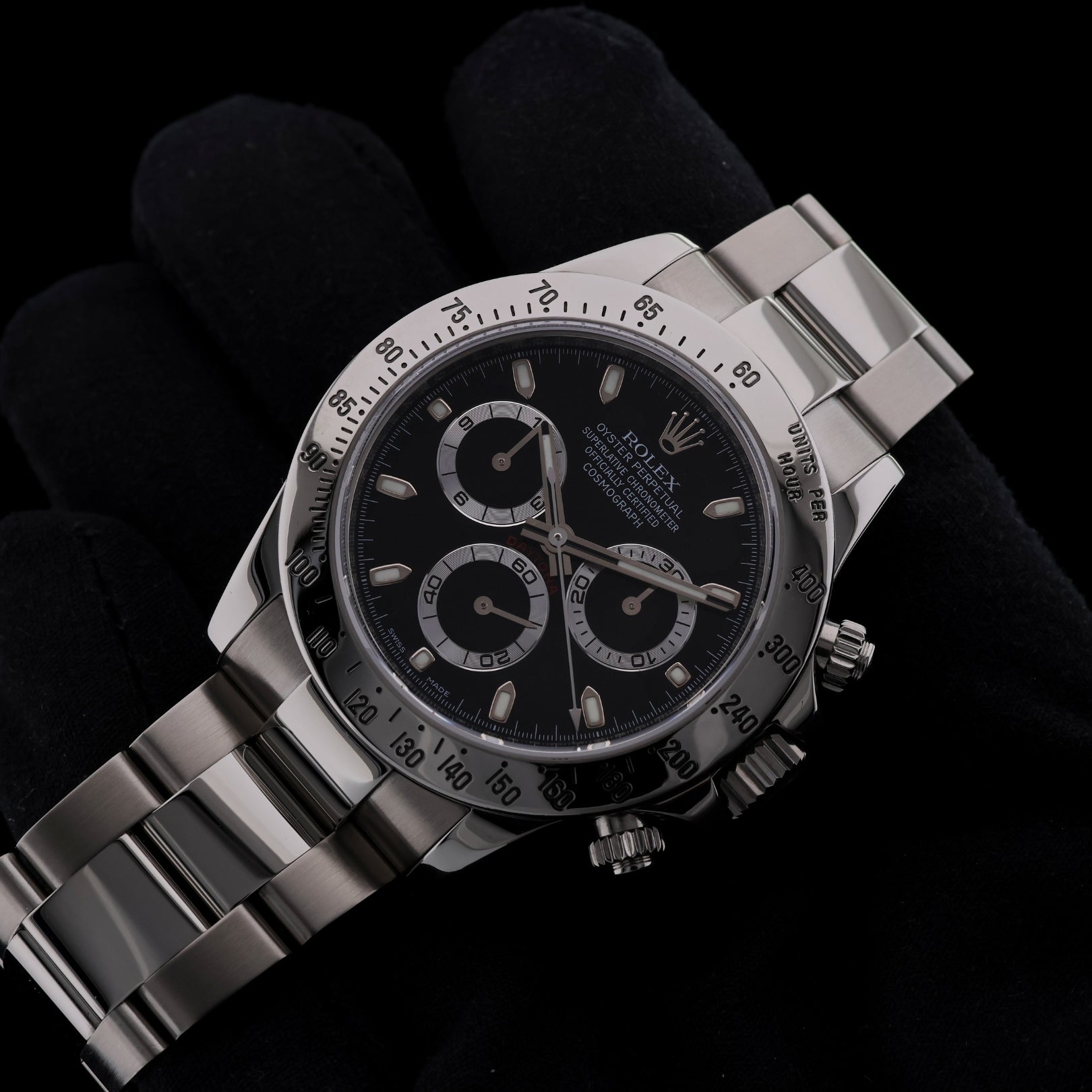 Rolex Daytona, Black Dial, LC 100, Ref. 116520, 05 - 2011, B+P - LUXUHRIA