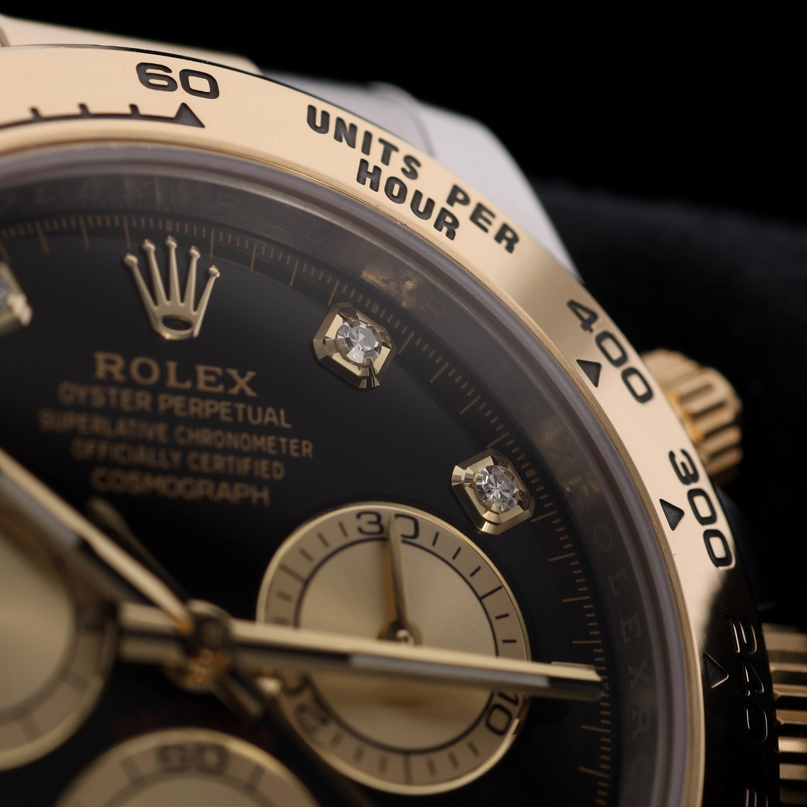 Rolex Daytona, Black Diamond Dial, Gold/Stahl, LC - 100, Ref. 126503, 2025, B+P - LUXUHRIA