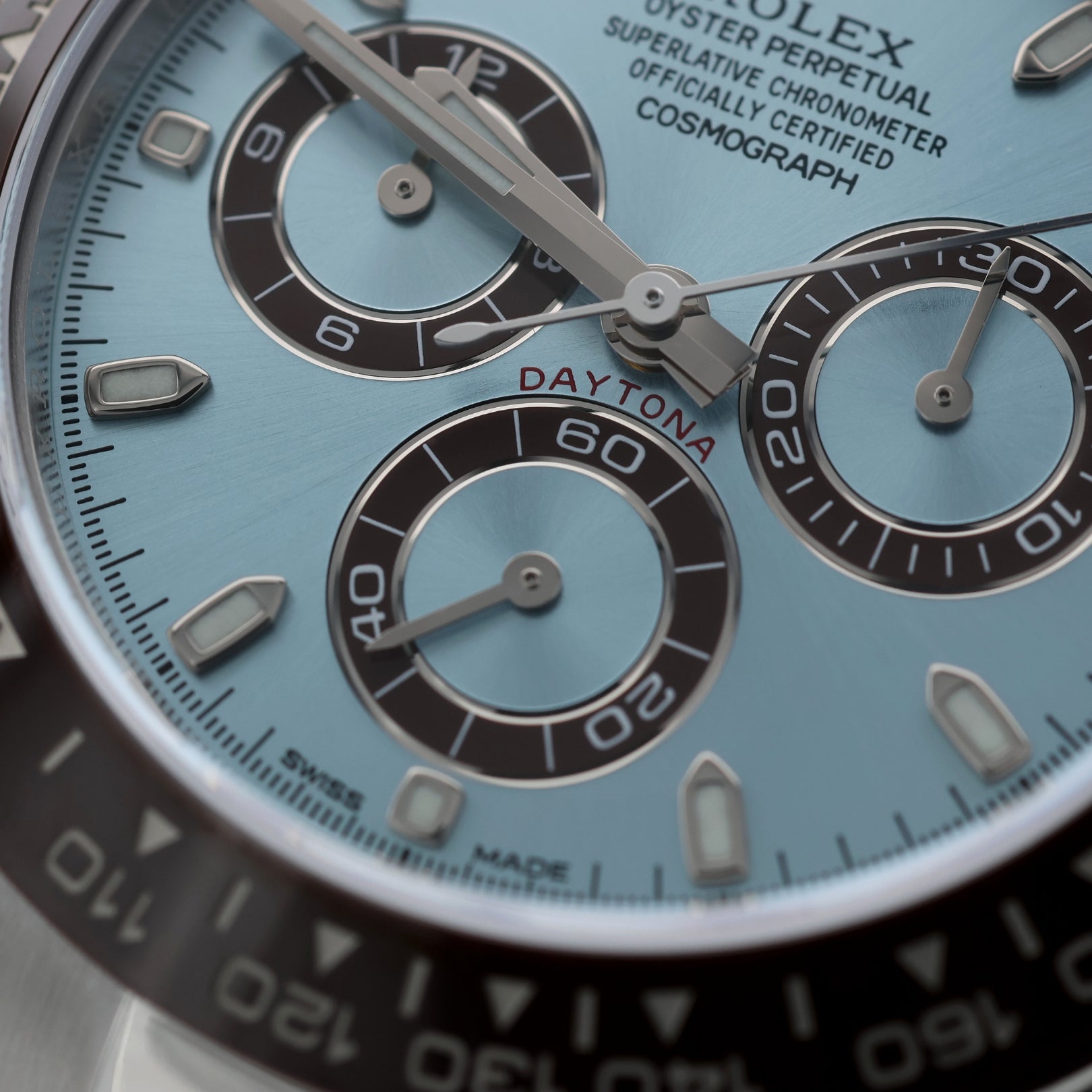 Rolex Daytona Cosmograph Platin, Ref. 116506, Ice Blue, 2023/DE, B+P - LUXUHRIA