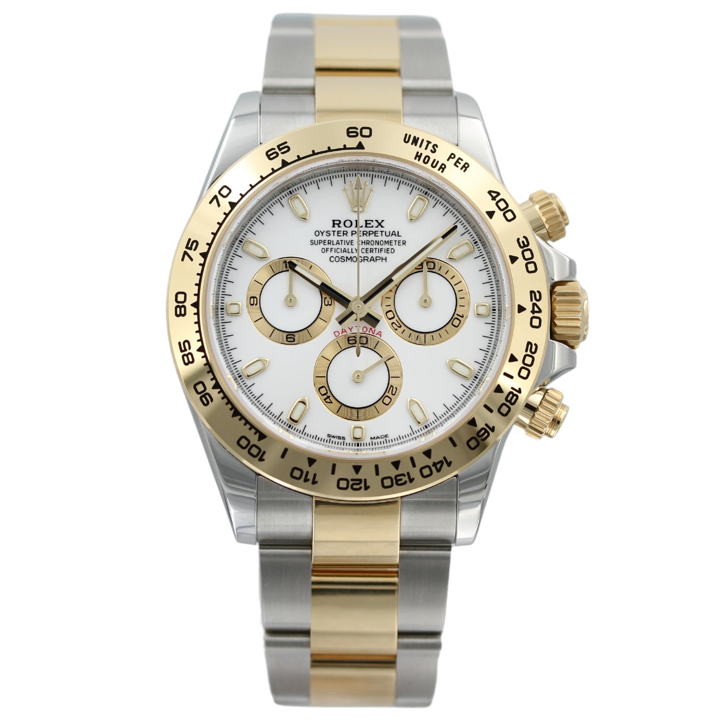 Rolex Daytona, Gold/Stahl, Weiss, Ref. 116503, B+P 2020 - LUXUHRIA