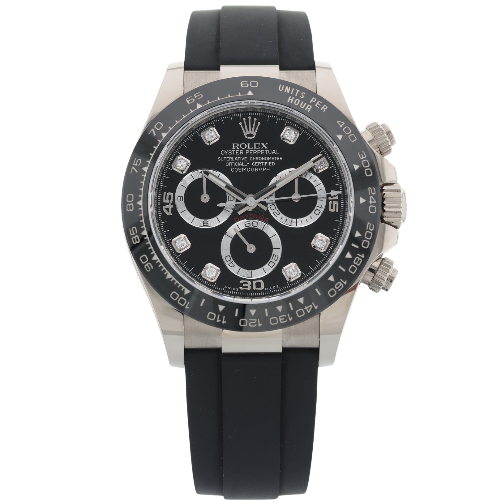 Rolex Daytona Weißgold, Black Diamond Dial, Ref. 116519LN, 12 - 2020, B+P - LUXUHRIA