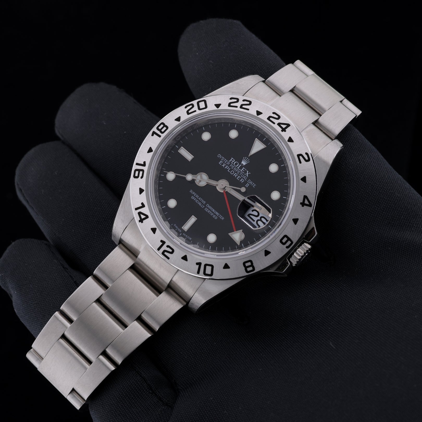 Rolex Explorer II, Black Dial, Fullsticker, Ref. 16570, 09 - 2010, B+P - LUXUHRIA