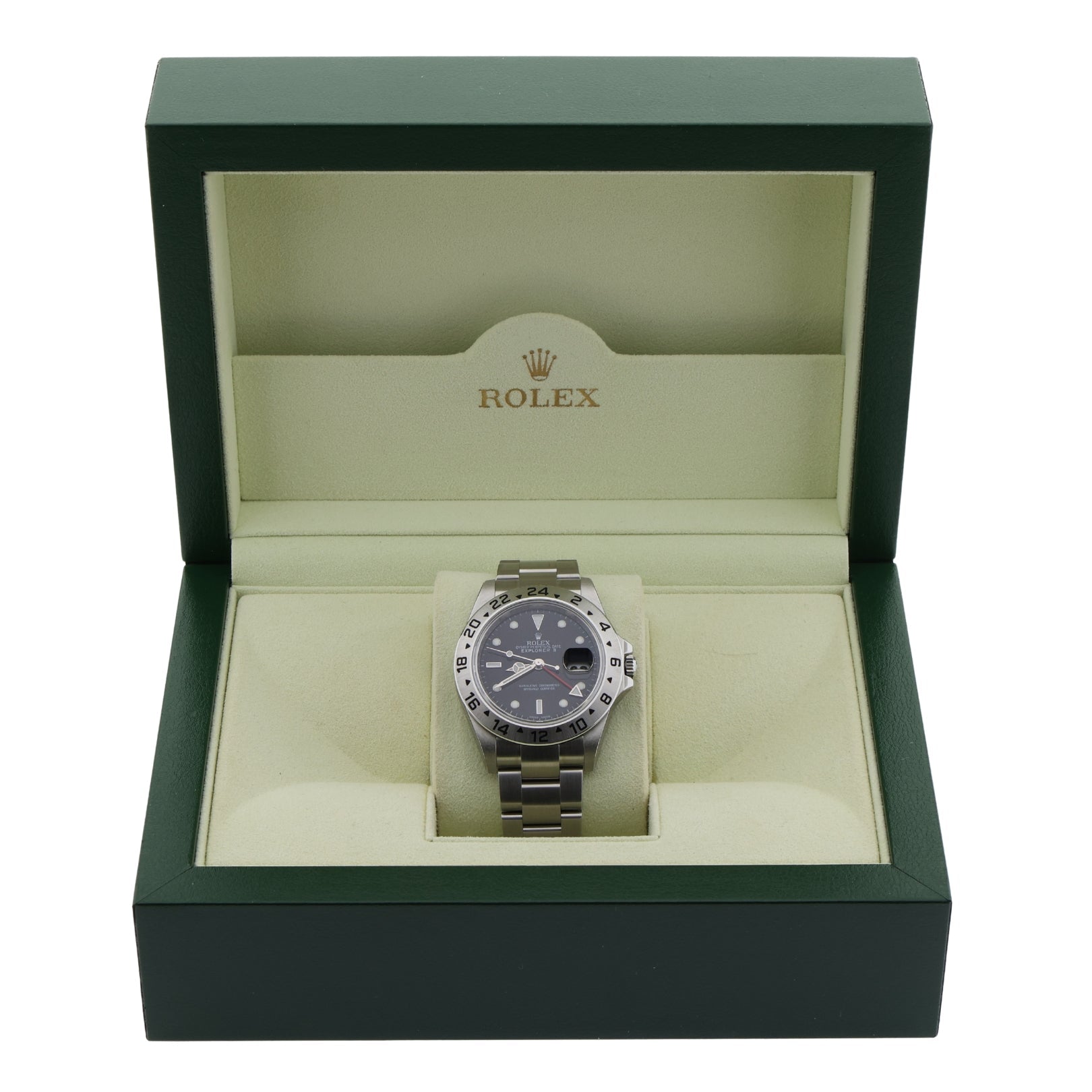 Rolex Explorer II, Black Dial, Fullsticker, Ref. 16570, 09 - 2010, B+P - LUXUHRIA