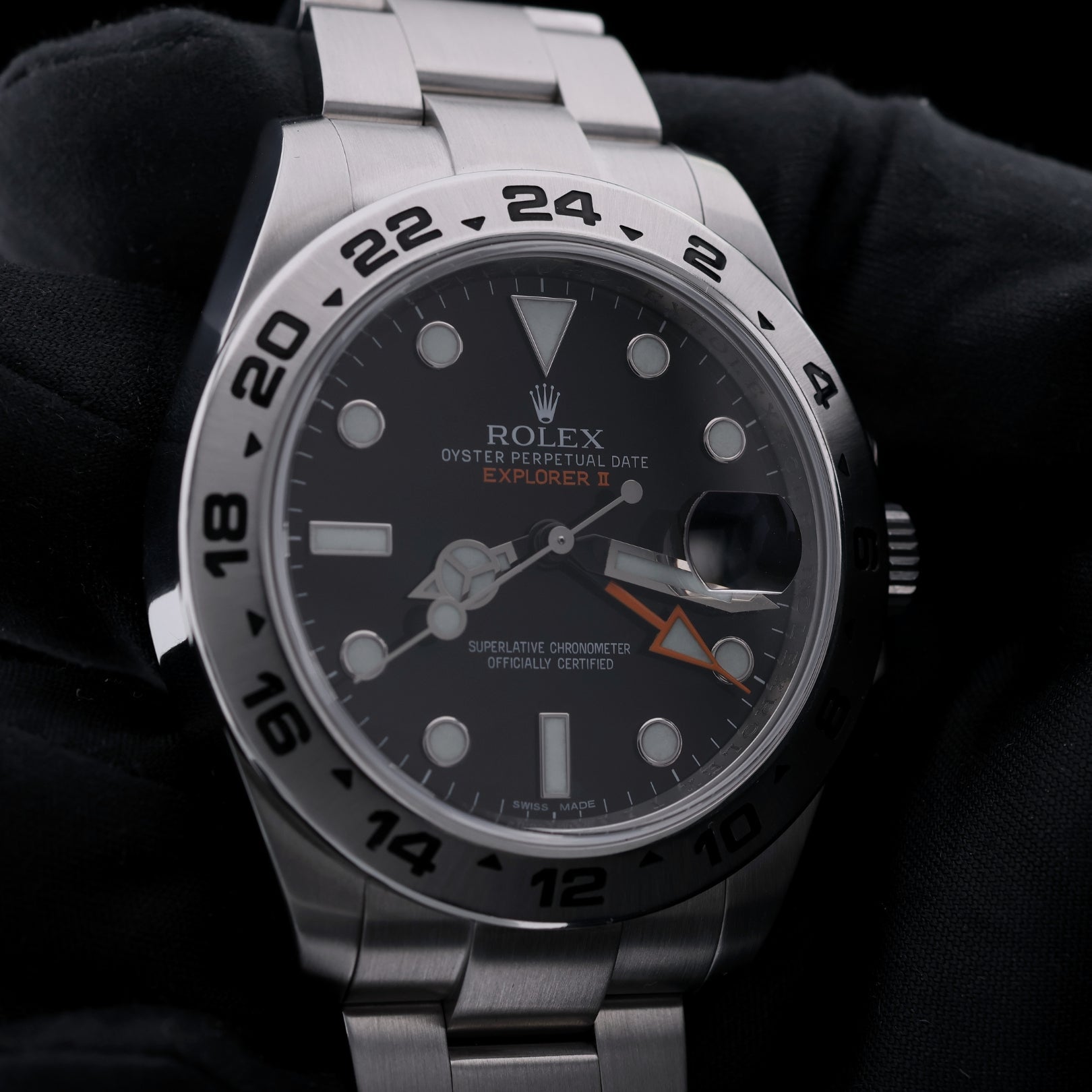 Rolex Explorer II, Black Dial, Rolex Service 2025, LC100, Ref. 216570, 2014, B+P - LUXUHRIA