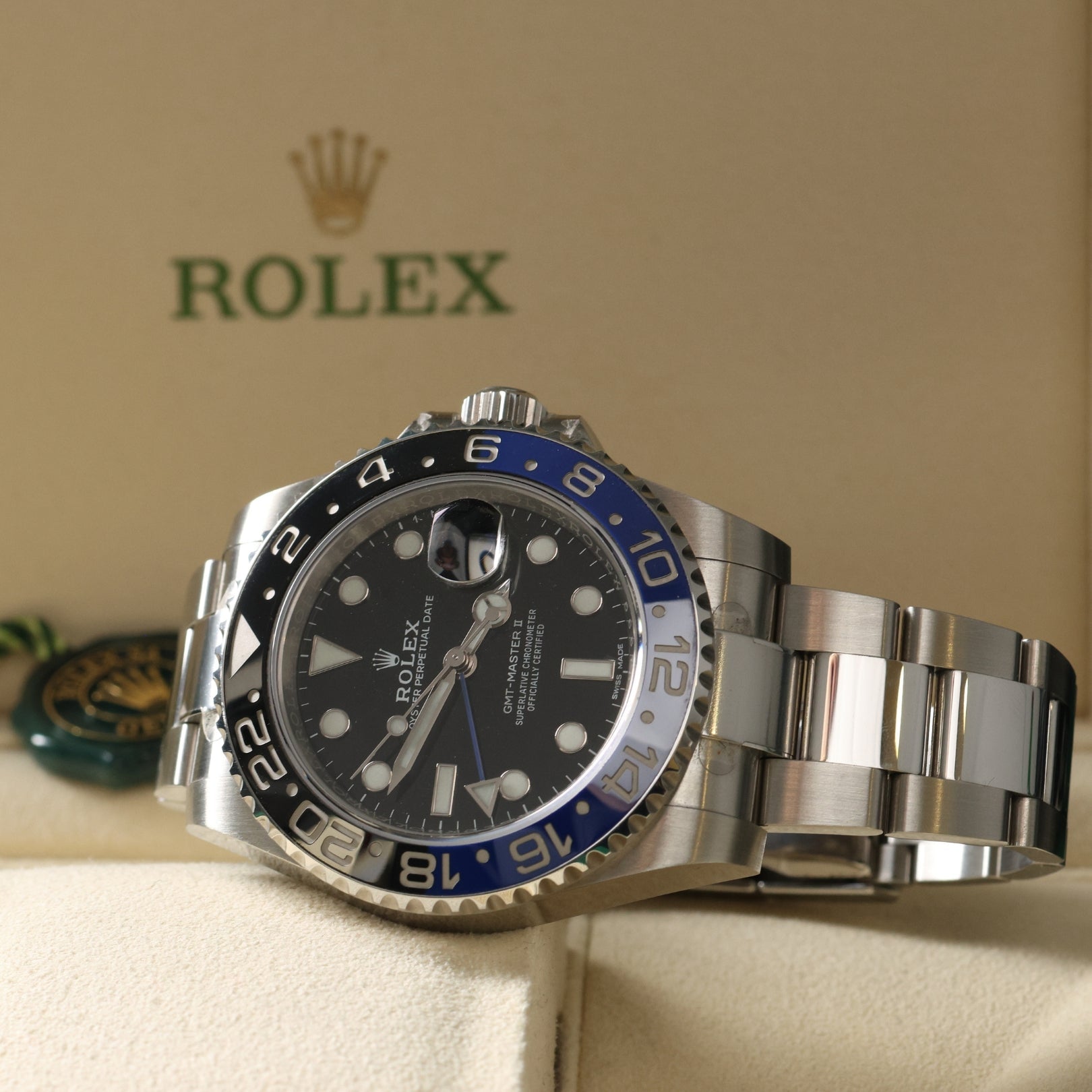 Rolex GMT Master II, "Batman", Stickers, LC100, Ref. 116710BLNR, 05-2017, B+P - LUXUHRIA